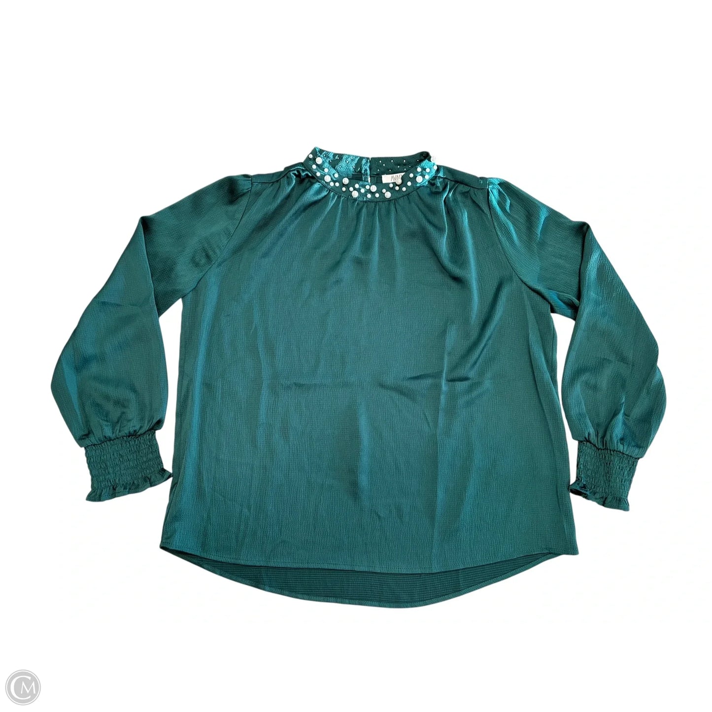 Blouse Long Sleeve By Clothes Mentor In Green, Size: M