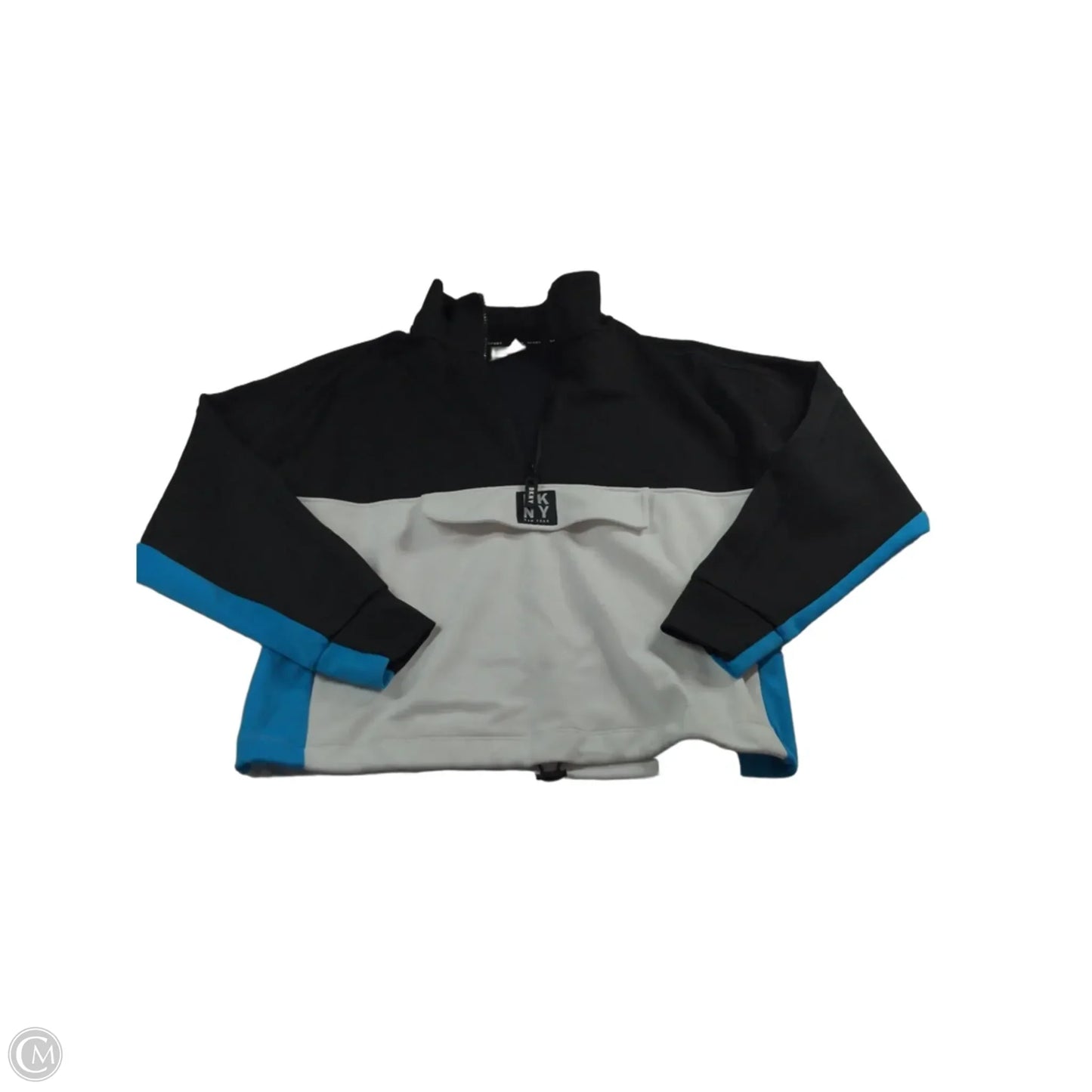 Athletic Jacket By Dkny In Black & Blue, Size: S