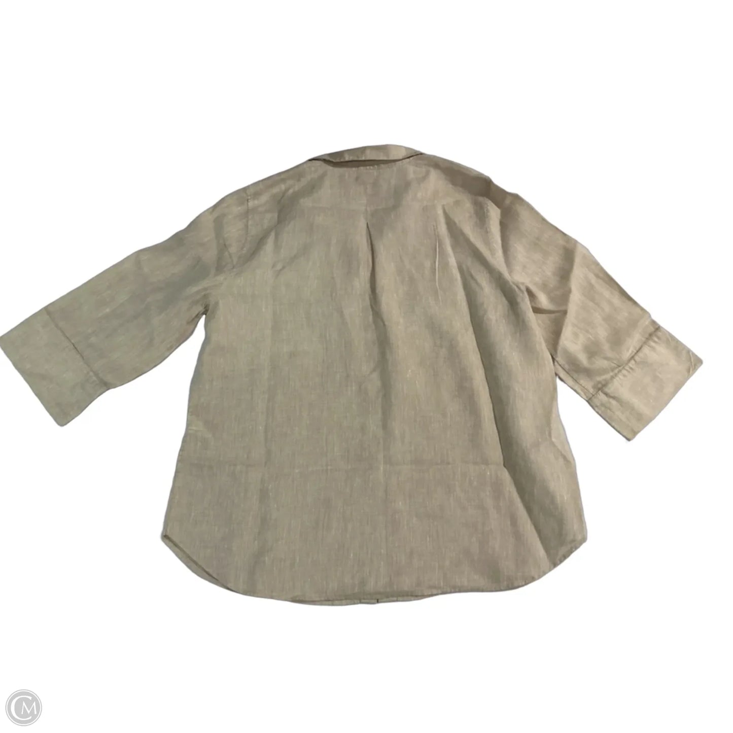 Top 3/4 Sleeve By Chicos In Beige, Size: Xl