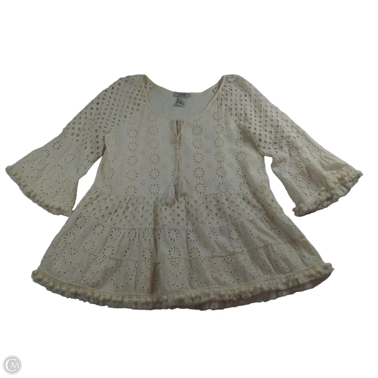 Top Long Sleeve By Clothes Mentor In Cream, Size: S