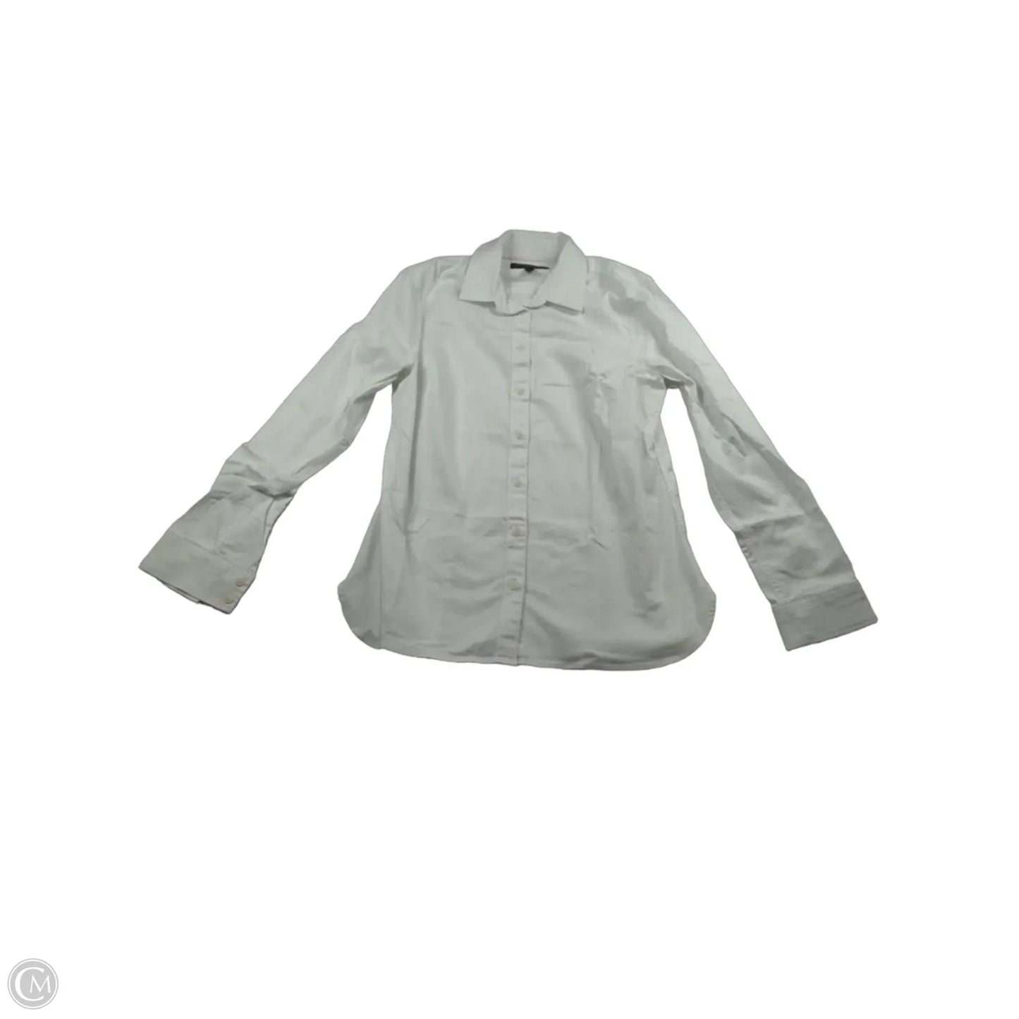 Top Long Sleeve By Banana Republic In White, Size: 6