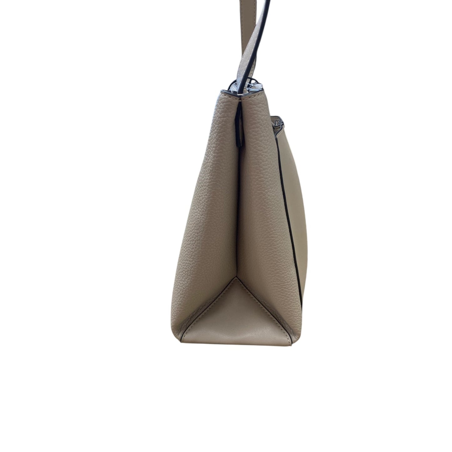 Handbag Leather By Calvin Klein In Taupe, Size:Medium