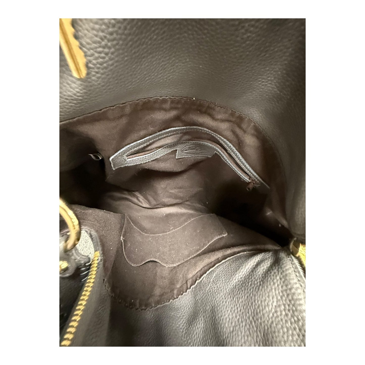Leather Handbag In Grey, Size:Large