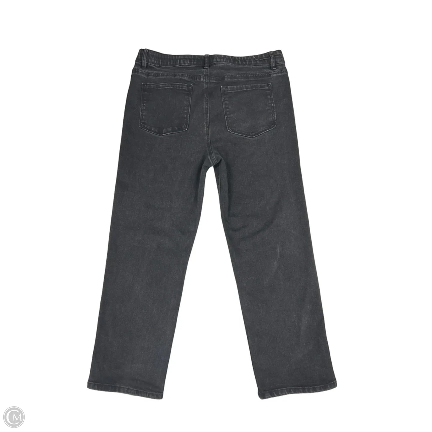 Jeans Straight By Curve Appeal In Black Denim, Size: 14