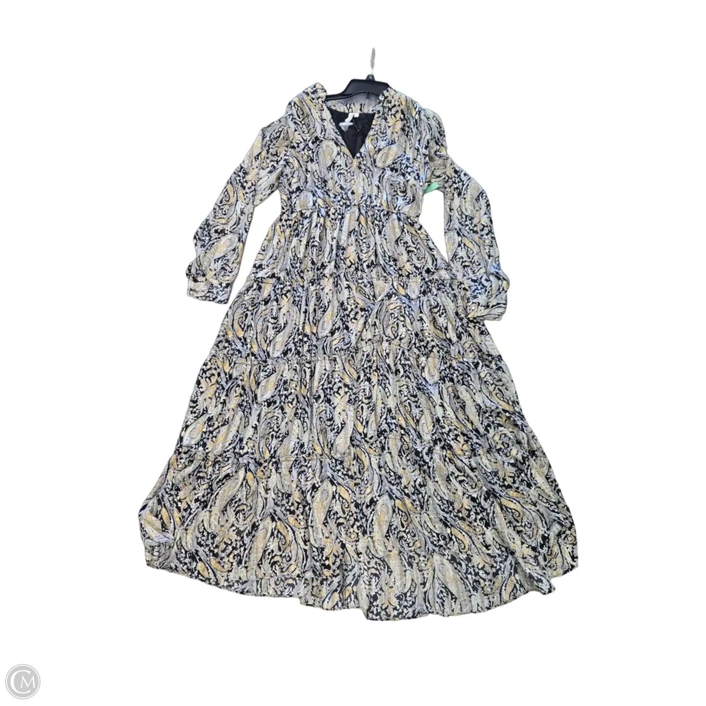 Dress Casual Maxi By Elan In Black & Gold, Size: L