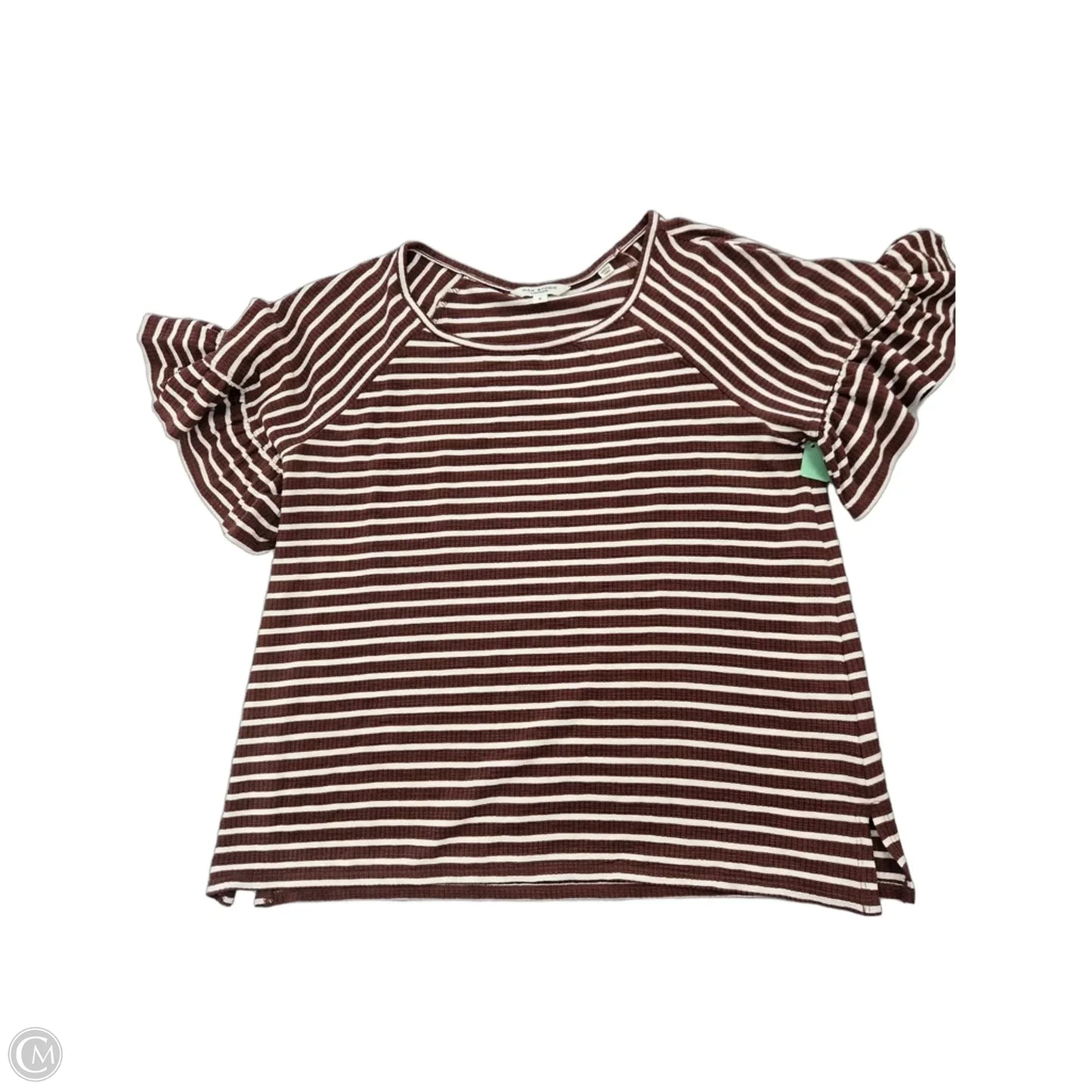 Top Short Sleeve By Max Studio In Striped Pattern, Size: S
