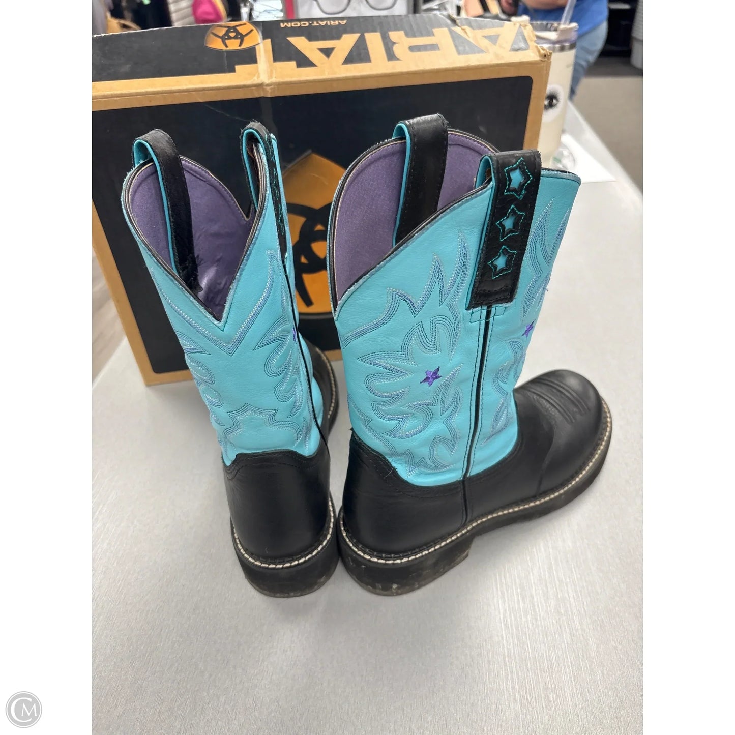 Boots Western By Ariat In Teal, Size: 9