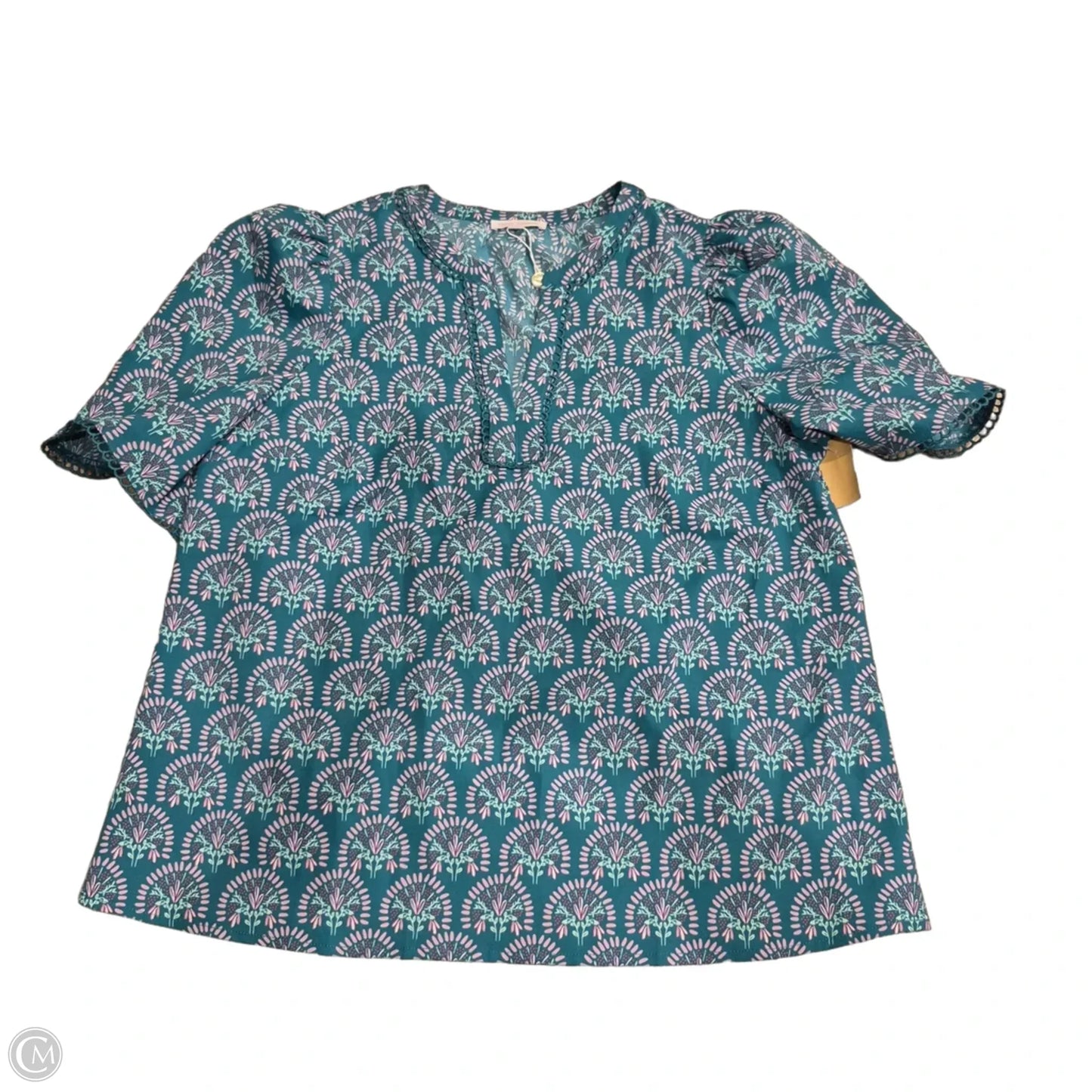 Top Short Sleeve By Mary Square In Teal, Size: Xl