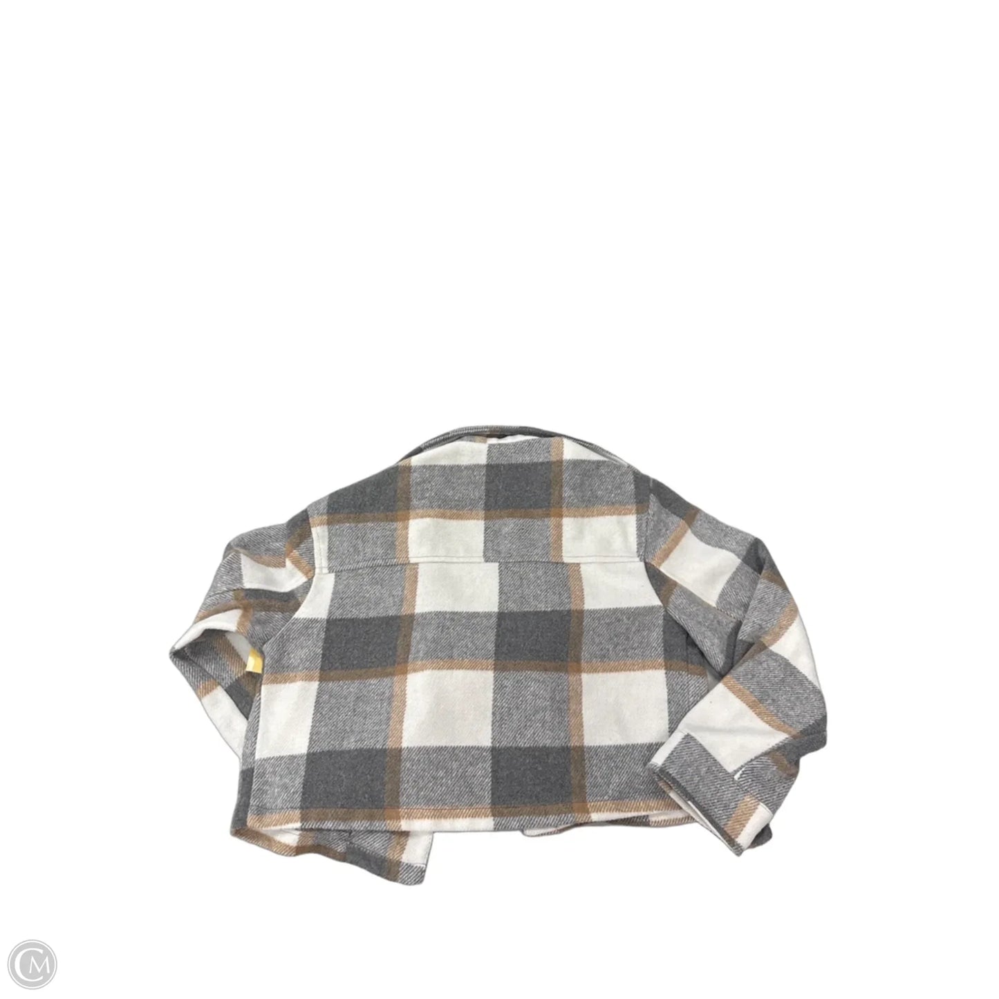 Jacket Shirt By Love Tree In Plaid Pattern, Size: S