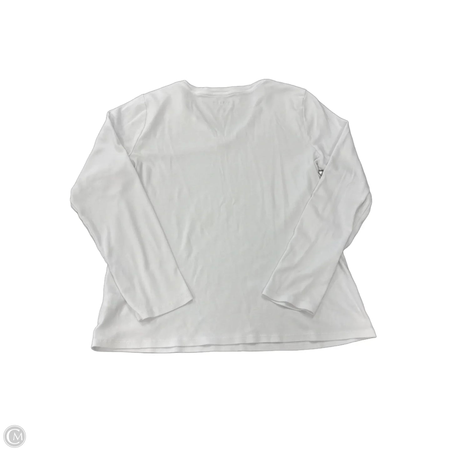 Top Long Sleeve Basic By Liz Claiborne In White, Size: Xl