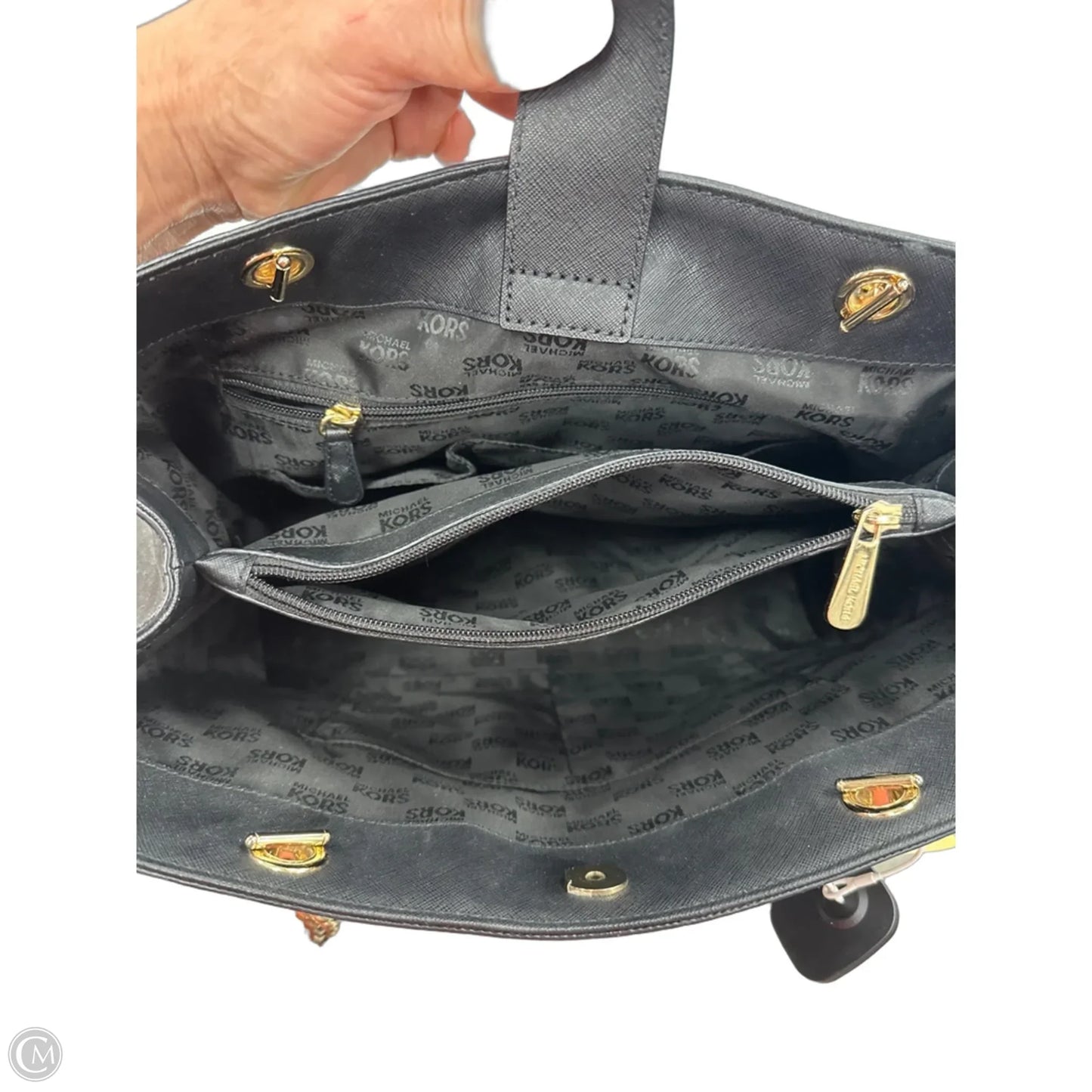 Handbag Leather By Michael By Michael Kors, Size: Large