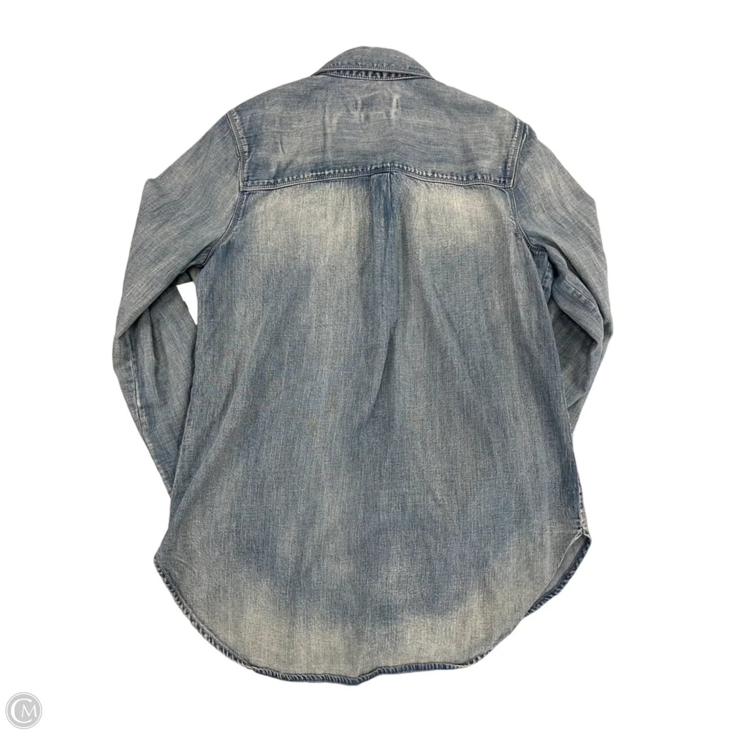 Top Long Sleeve By Treasure And Bond In Blue Denim, Size: M