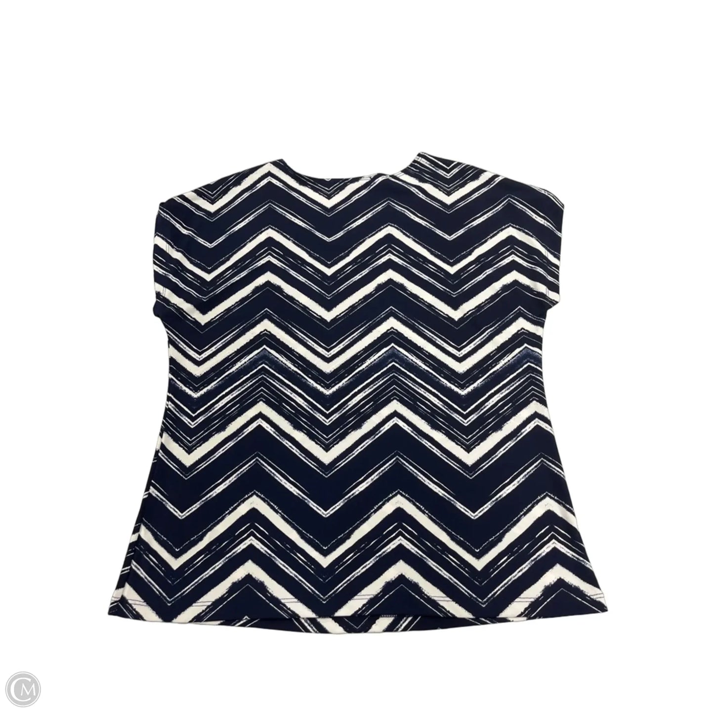 Top Short Sleeve By Cme In Blue & White, Size: Xl