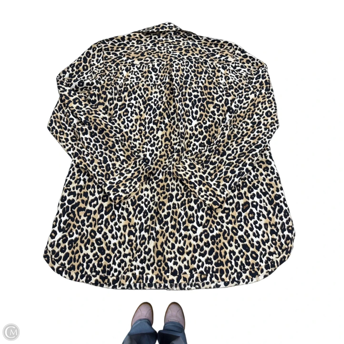 Top Long Sleeve By Foxcroft In Animal Print, Size: Xl