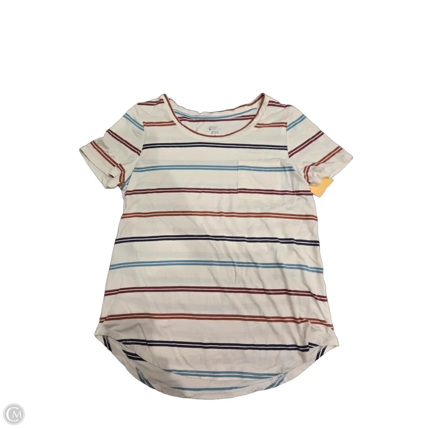 Top Short Sleeve By Market & Spruce In Striped Pattern, Size: M