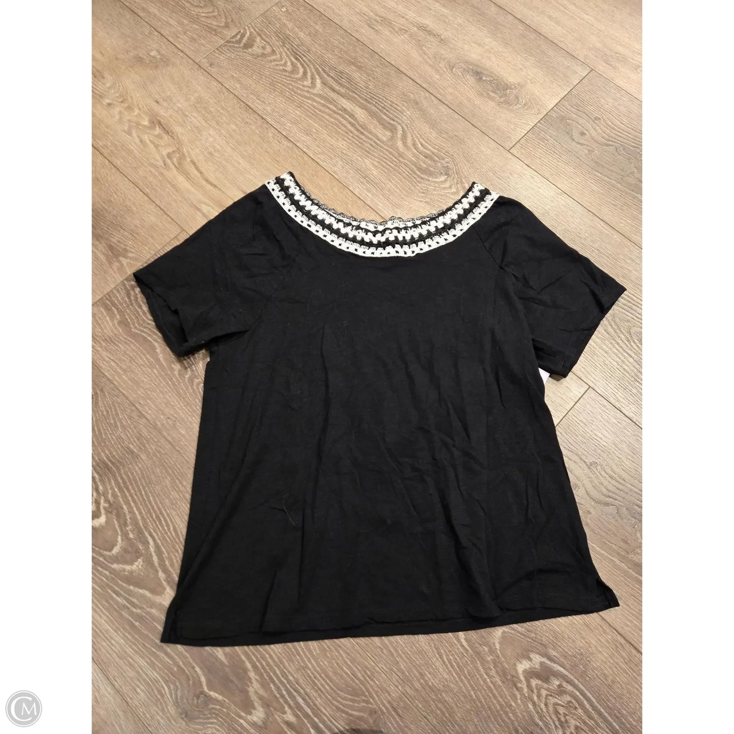 Top Short Sleeve By Cmf In Black, Size: Xl