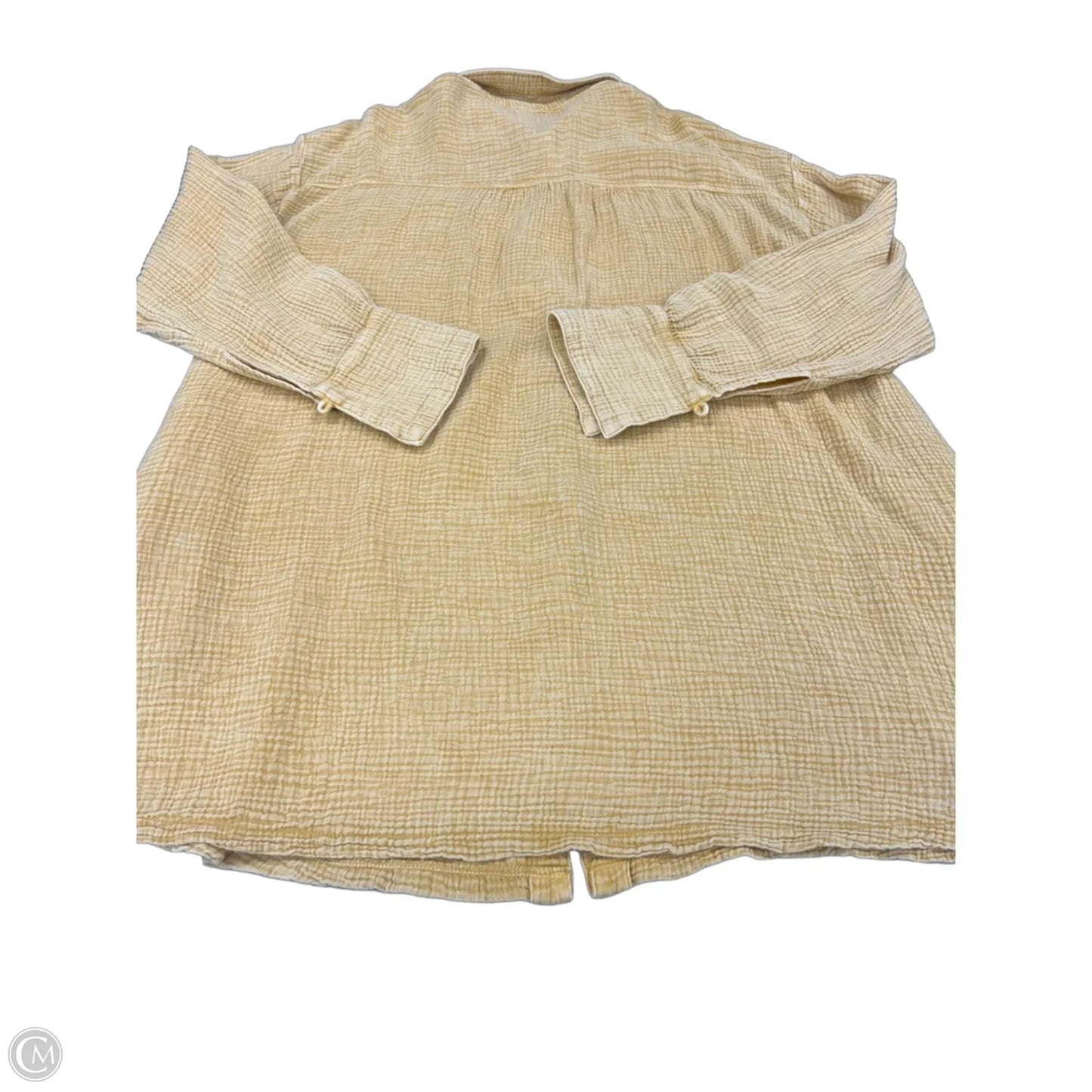 Top Long Sleeve By Easel In Yellow, Size: M