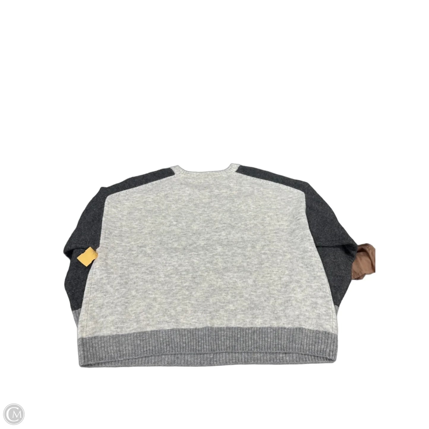 Top Long Sleeve By Vince Camuto In Grey & White, Size: L