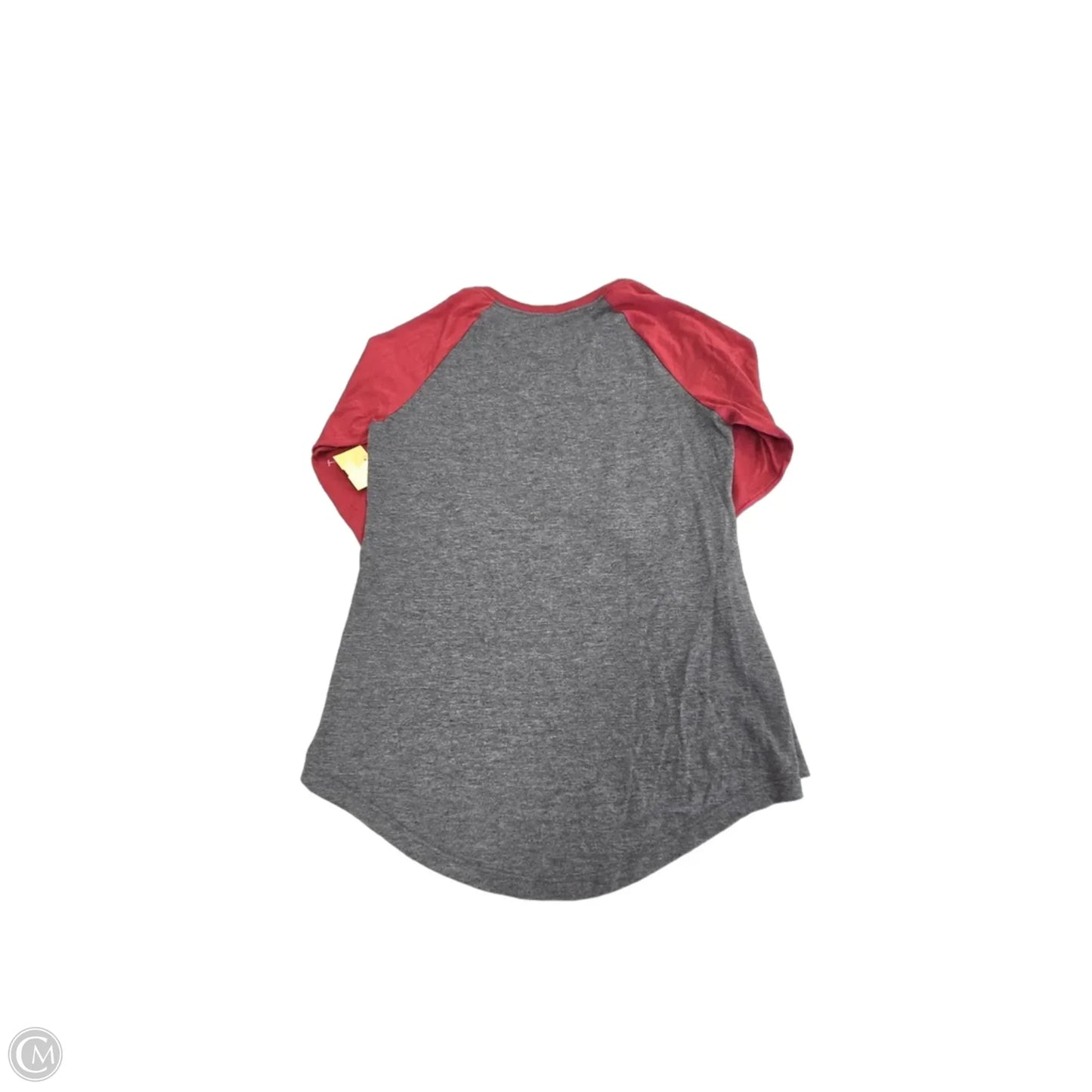 Top 3/4 Sleeve By Nike In Grey & Red, Size: S