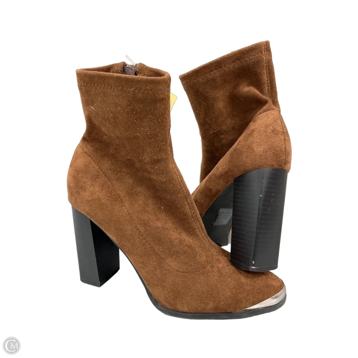 Boots Ankle Heels By Forever 21 In Bronze, Size: 7