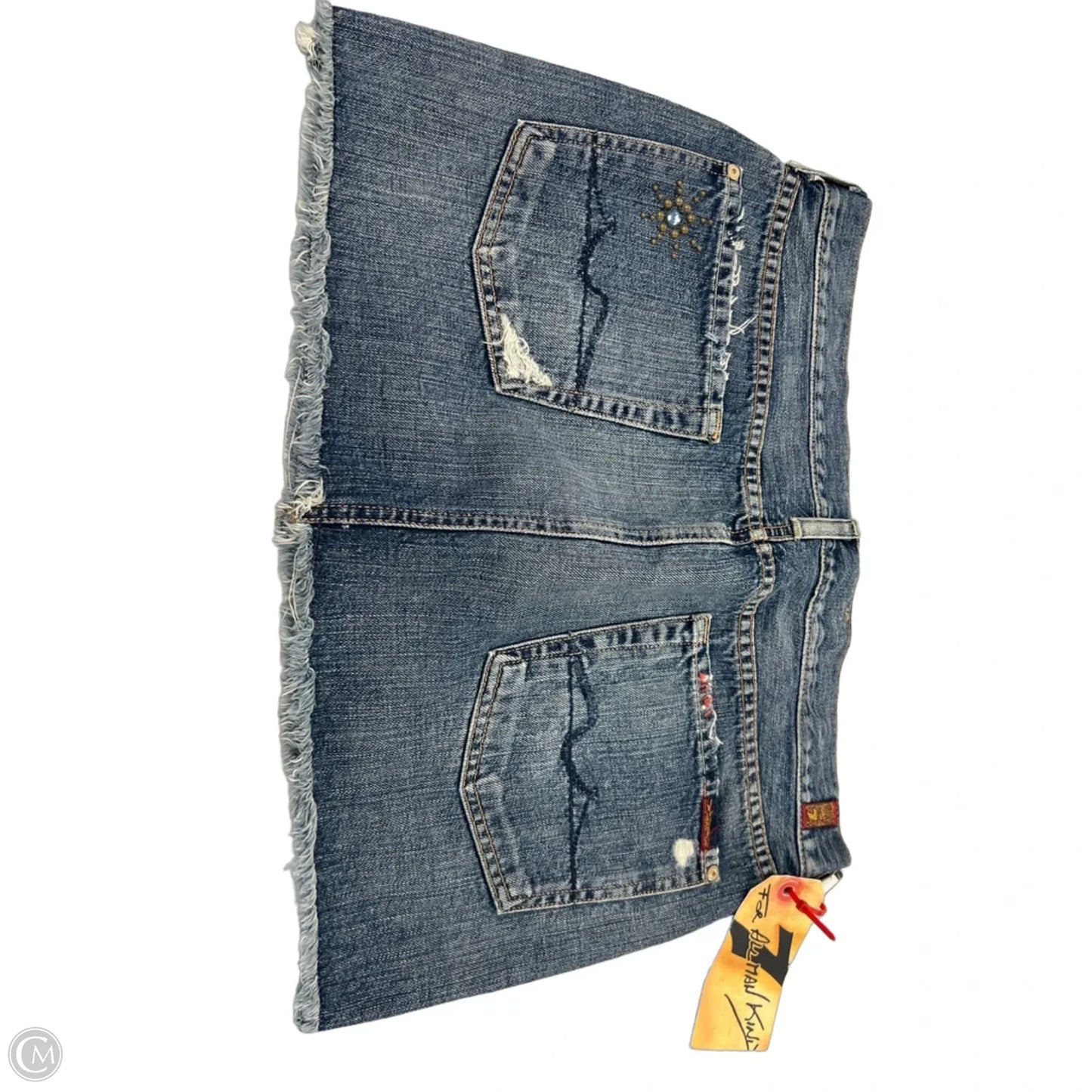 Skirt Mini & Short By Cme In Blue Denim, Size: 14