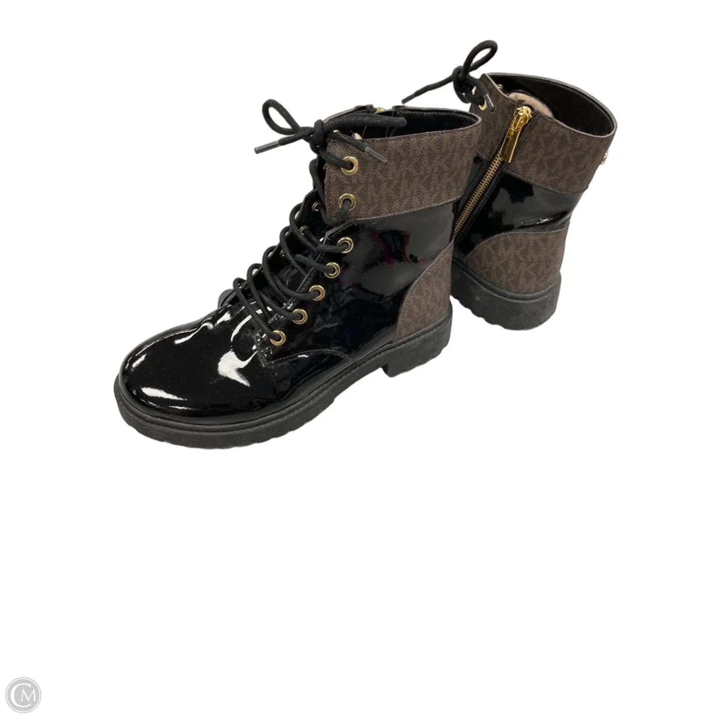 Boots Ankle Flats By Michael By Michael Kors In Black & Brown, Size: 8