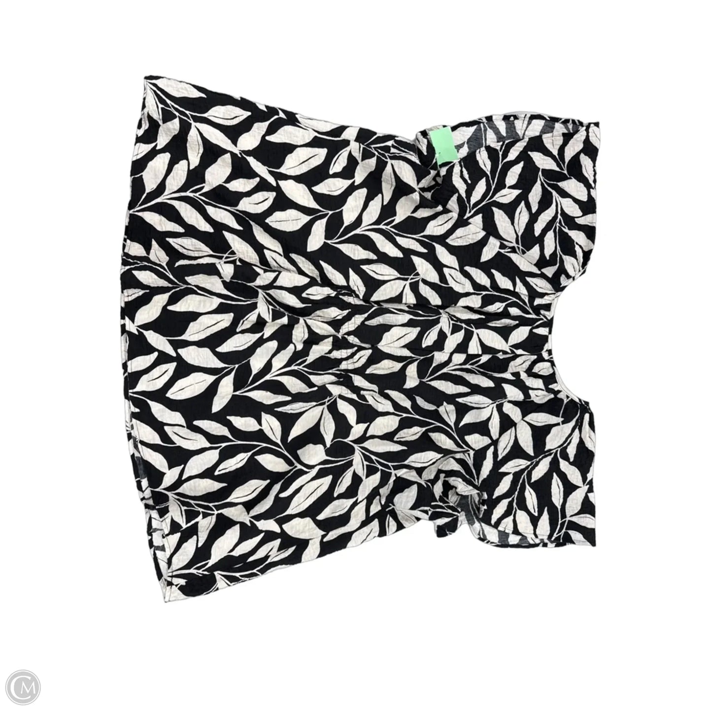 Top Short Sleeve By Ava & Viv In Black & Cream, Size: 2x