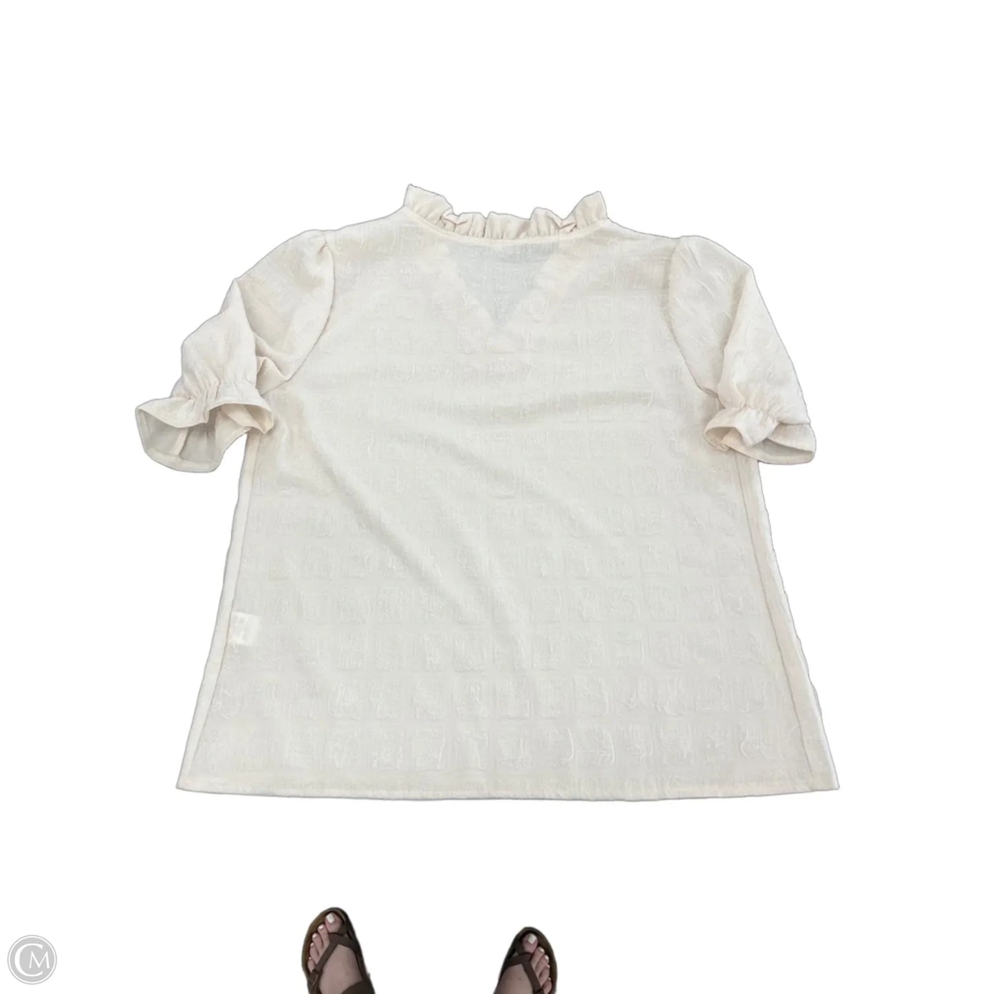 Top Long Sleeve By Cmf In Cream, Size: Xl