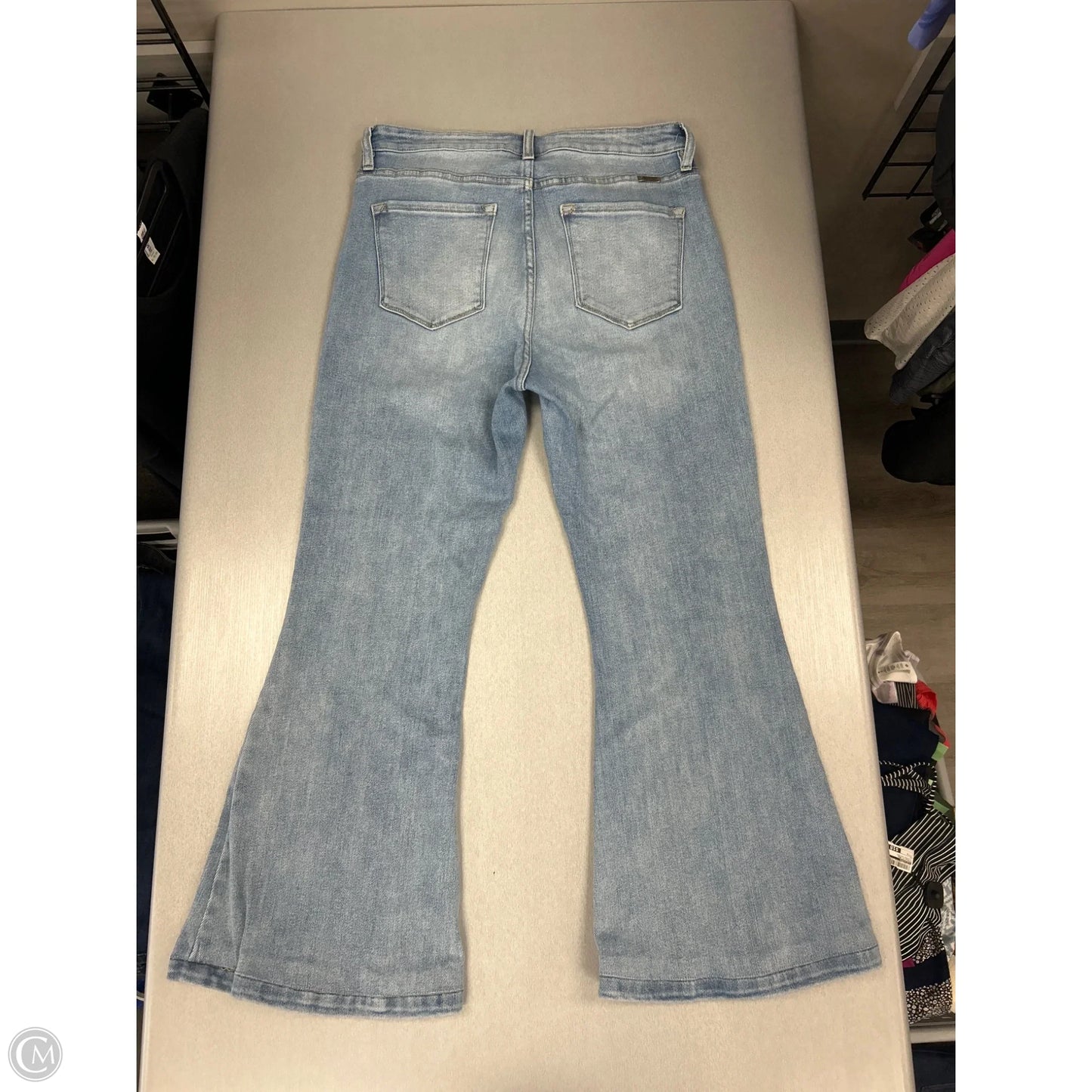 Jeans Flared By Kancan In Blue Denim, Size: 10