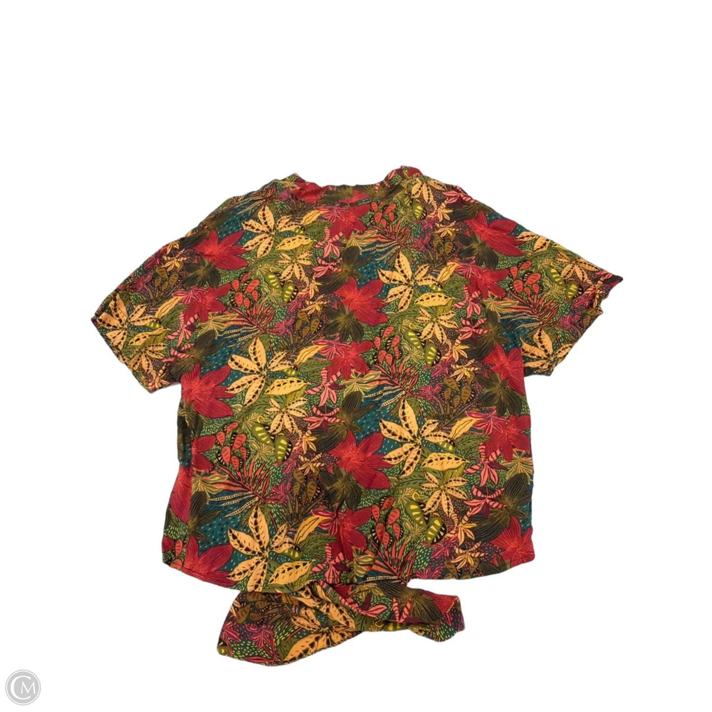 Top Short Sleeve By Evereve In Tropical Print, Size: S