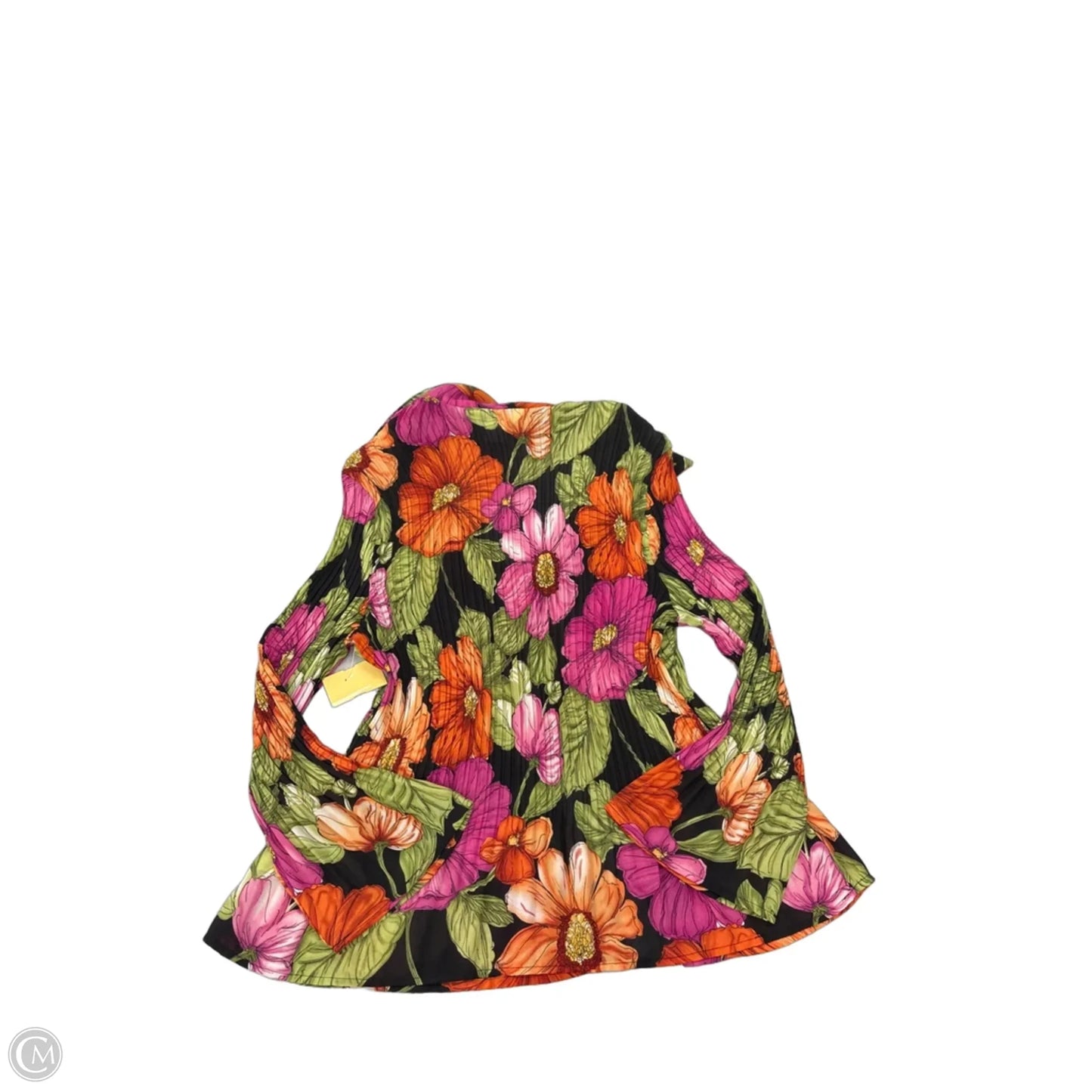 Top Long Sleeve By Allison Taylor In Orange & Pink, Size: L