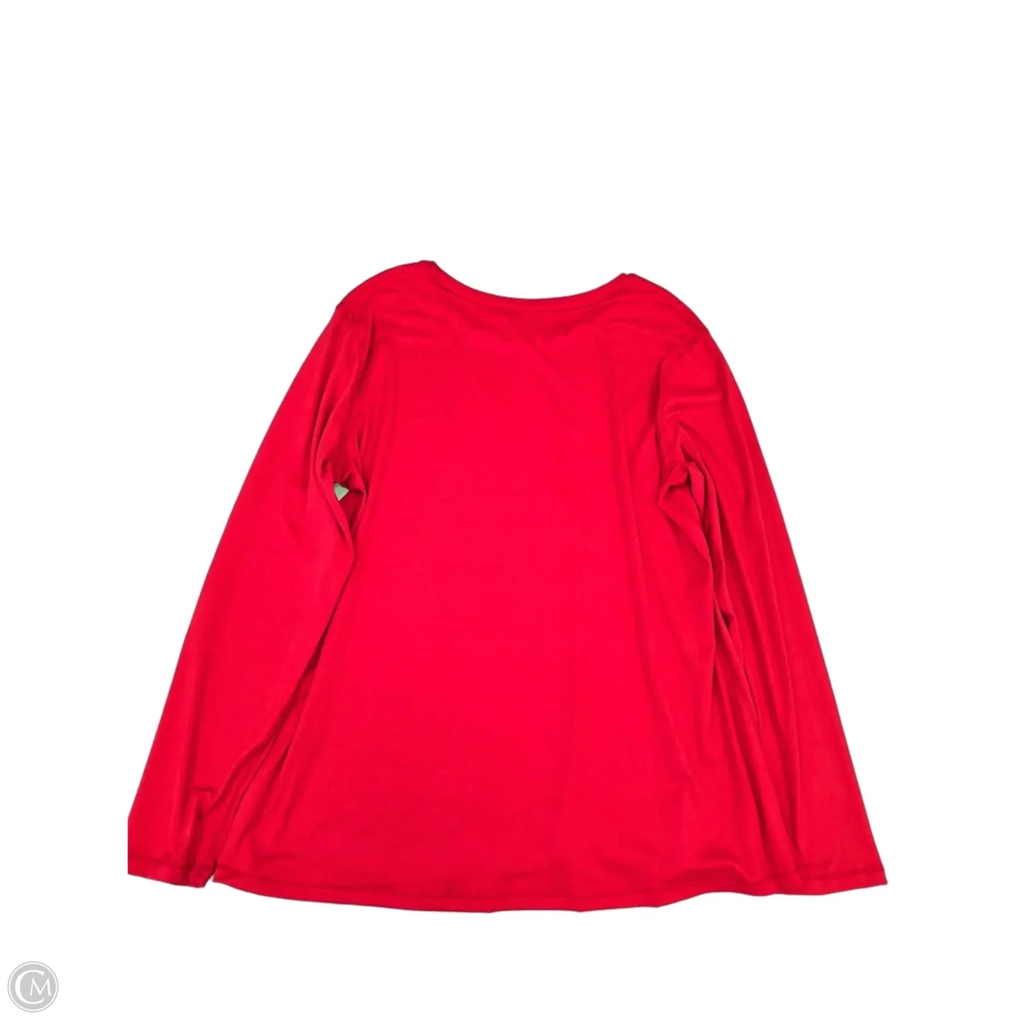 Athletic Top Long Sleeve Collar By Athletic Works In Red, Size: Xxl