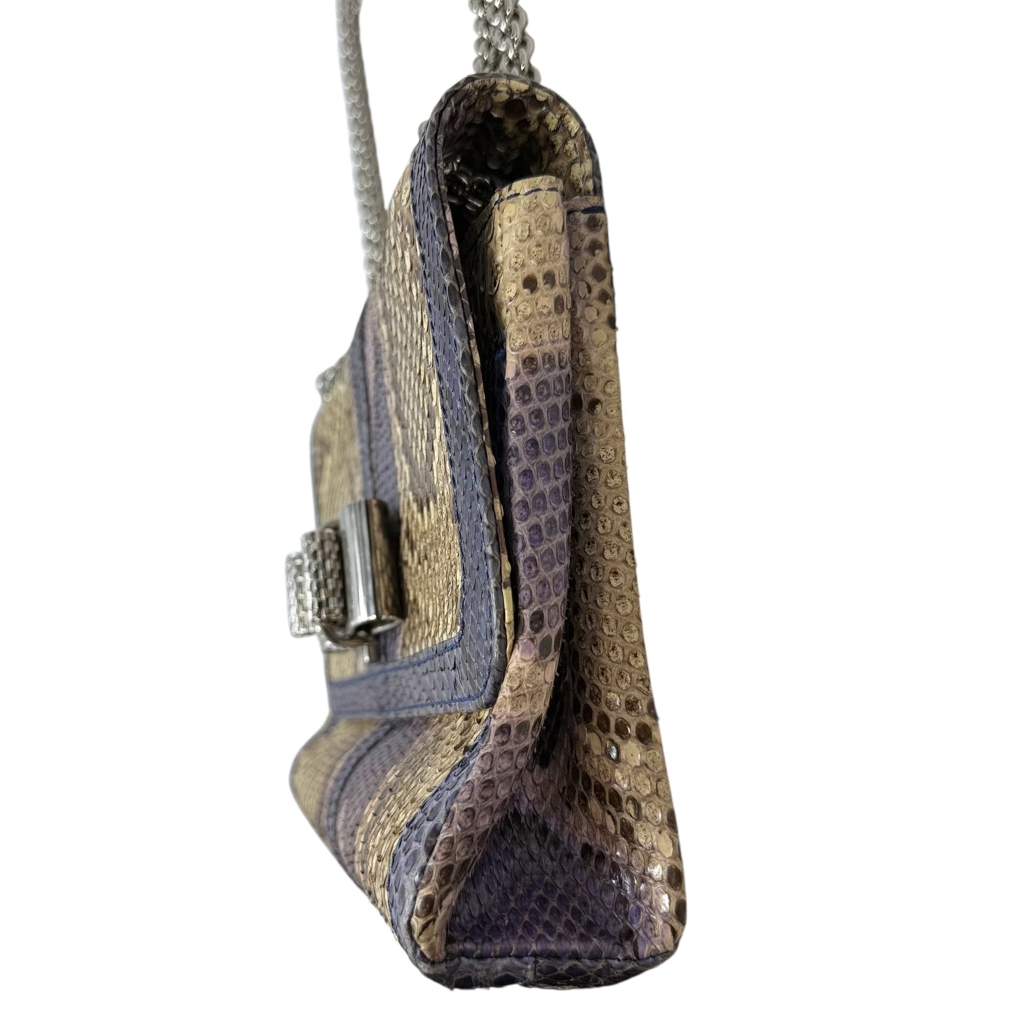 Sweet Charity Python Shoulder Bag Luxury Designer By Christian Louboutin, Size: Medium