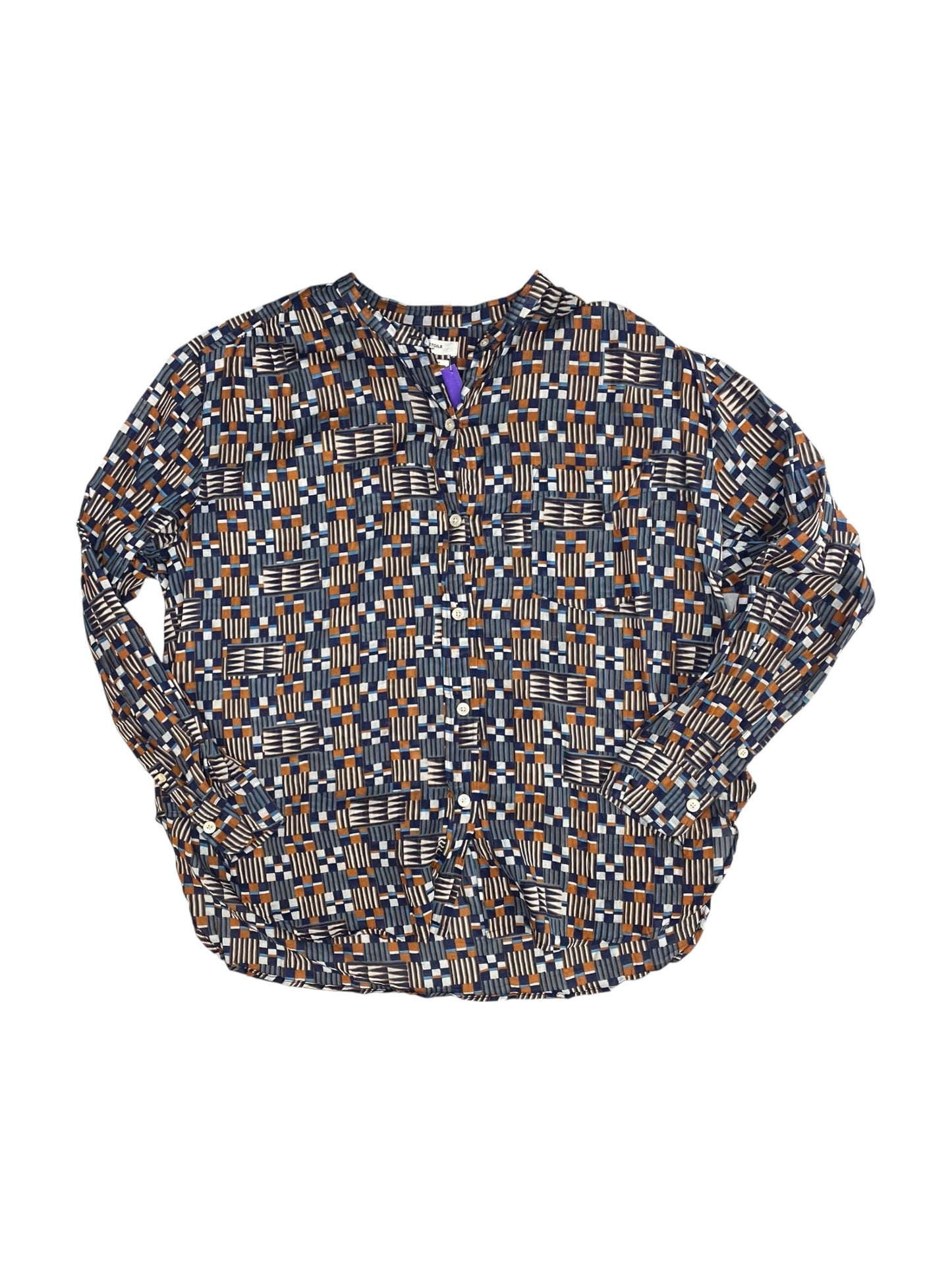 Blouse Designer By Isabel Marant In Blue & Orange, Size:L