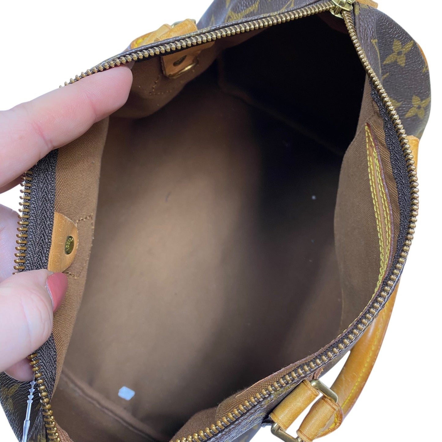 Handbag Luxury Designer By Louis Vuitton In Brown, Size:Medium