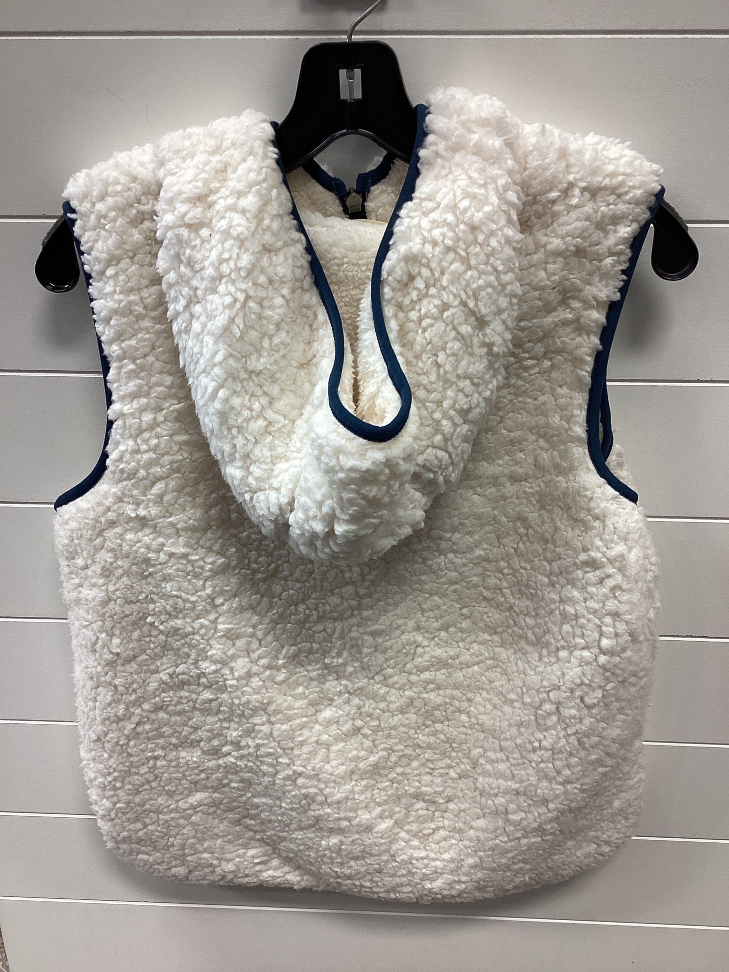 Vest Faux Fur & Sherpa By Weatherproof In Cream, Size:S