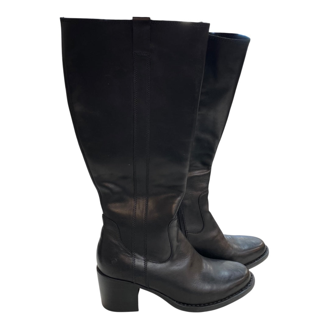 Boots Knee Heels By Born In Black, Size:10