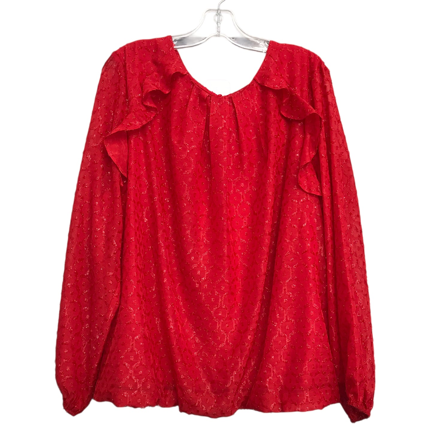 Top Ls Basic By Liz Claiborne In Red, Size:1X
