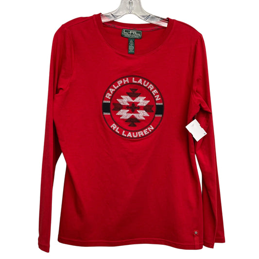 Athletic Top Ls Collar By Ralph Lauren In Red, Size:L