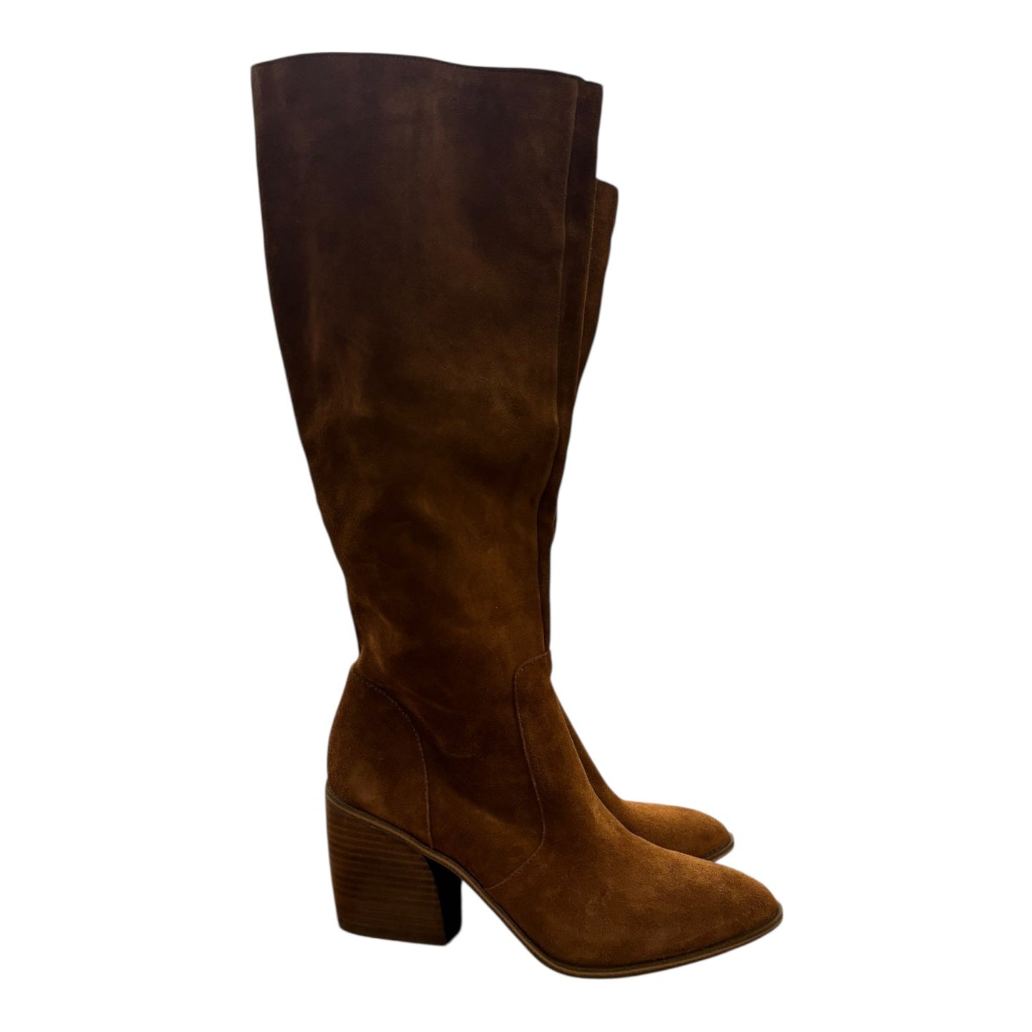 Boots Knee Heels By Steve Madden In Brown, Size:9.5