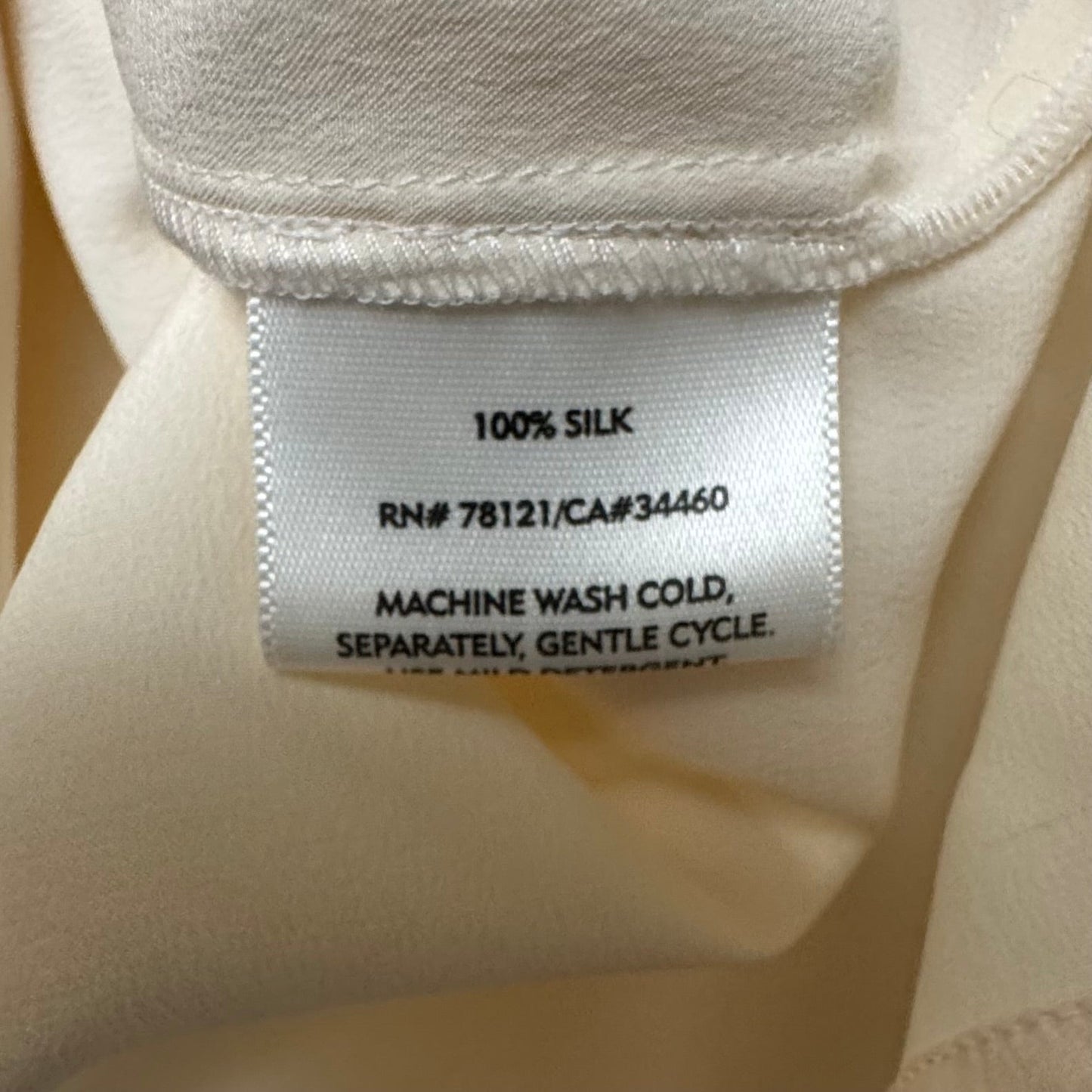 Silk Top Long Sleeve By Eileen Fisher In Cream, Size: 1x