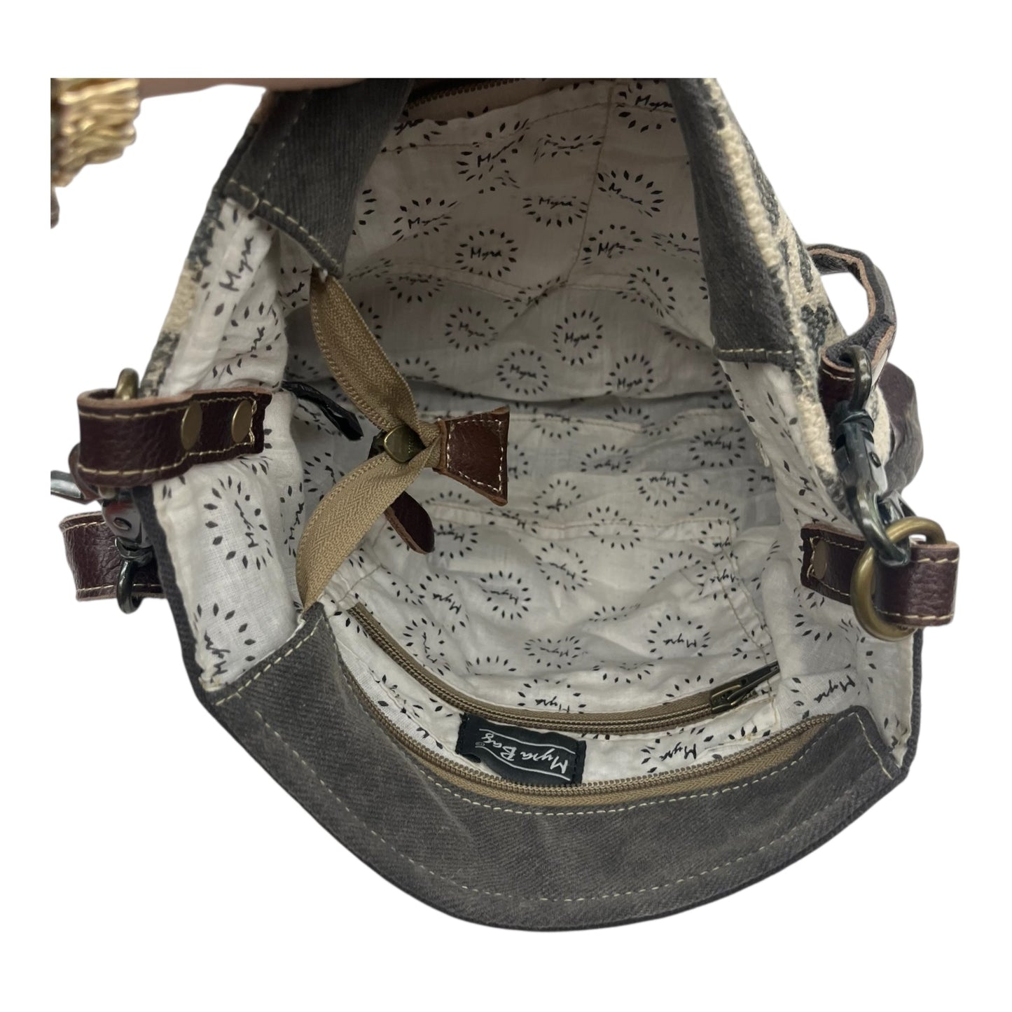 Crossbody By Myra In Brown & Grey, Size:Medium