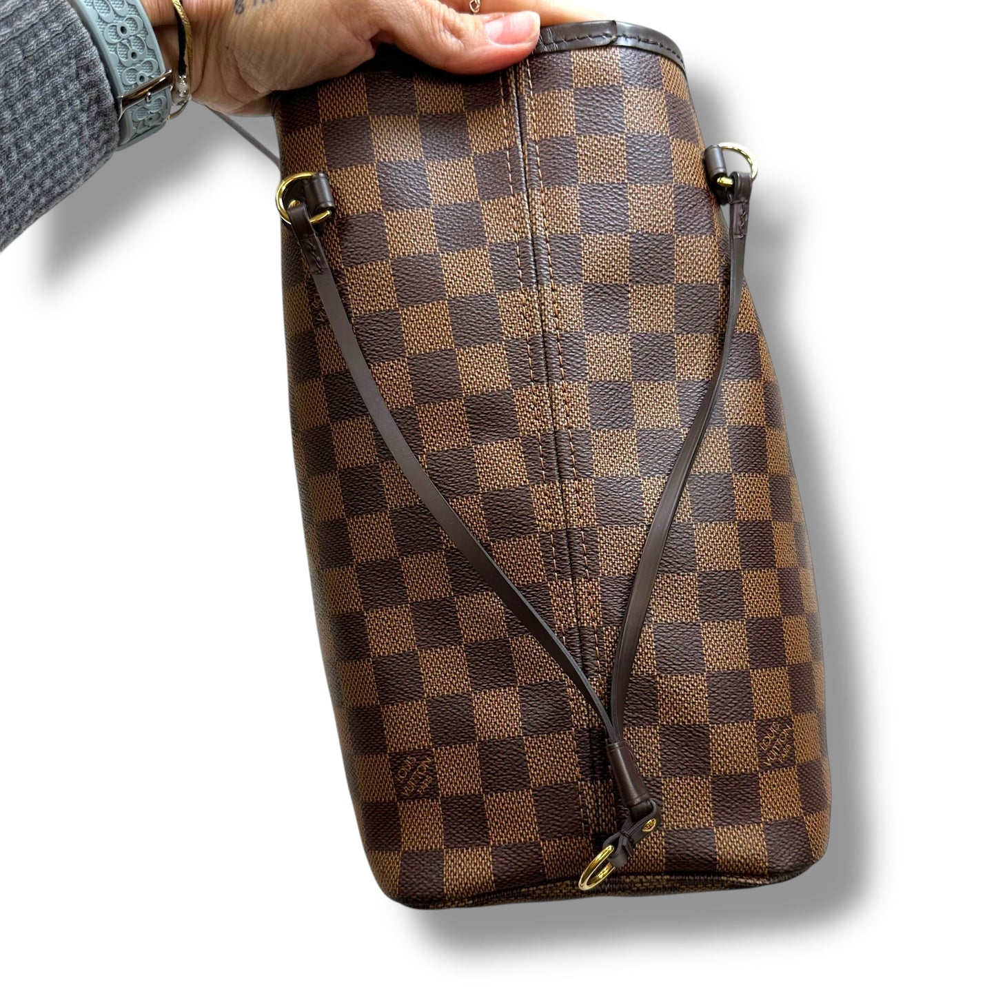 Neverfull MM Handbag Luxury Designer By Louis Vuitton, Size: Large