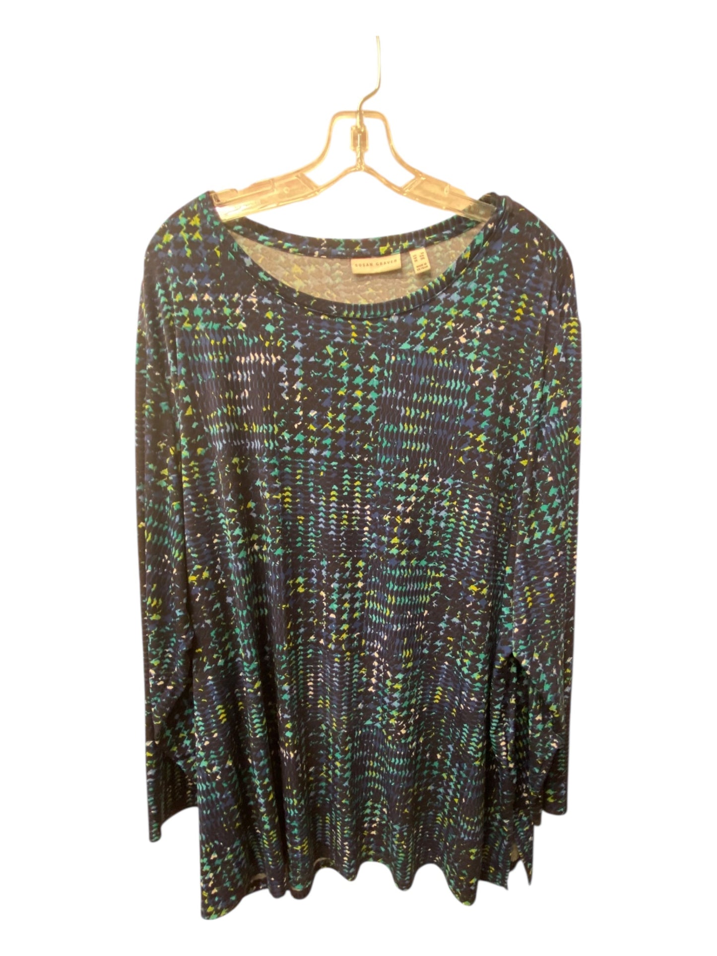 Top Ls By Susan Graver In Navy, Size:3X