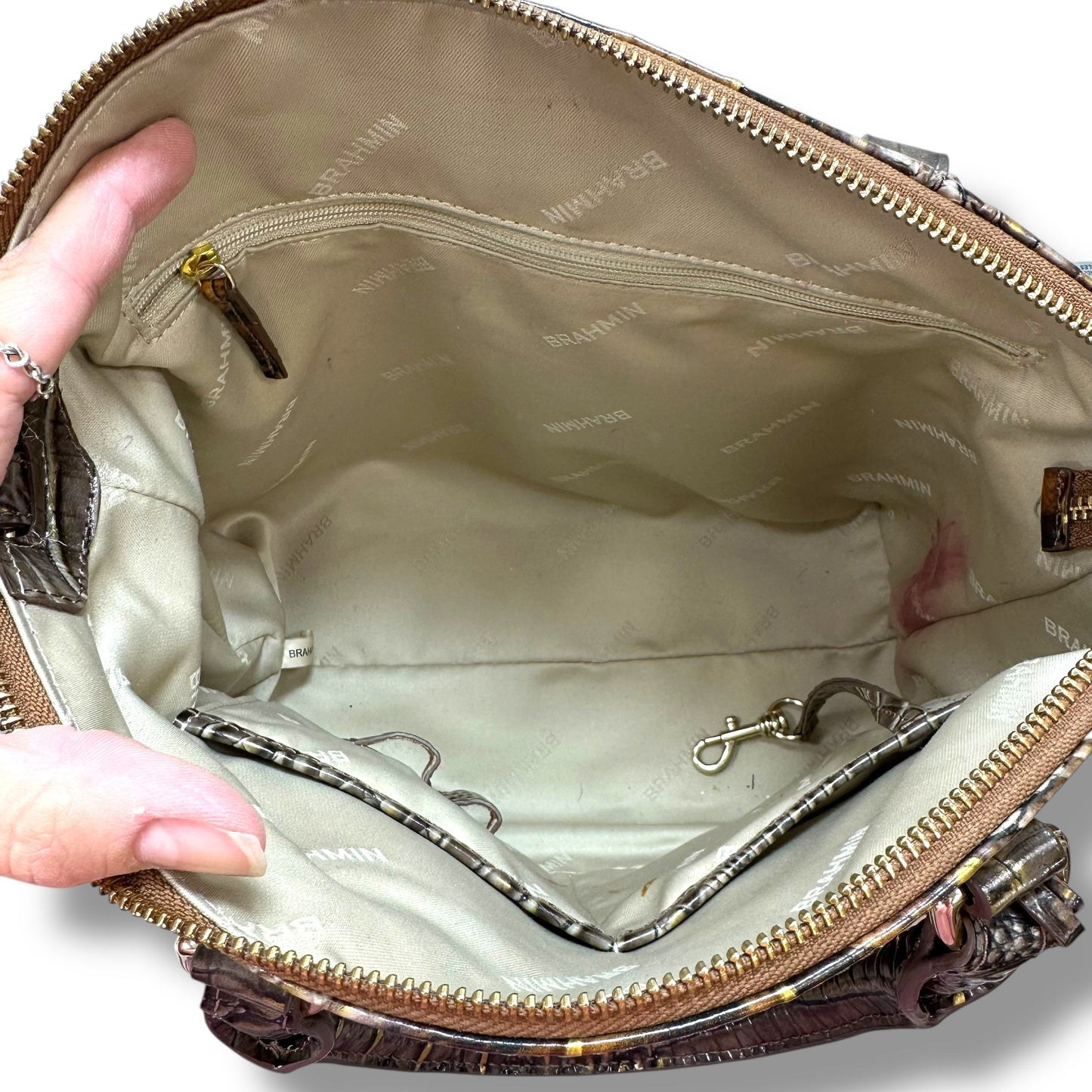 Duxbury Satchel - Instinct Ombre Melbourne Handbag Designer By Brahmin, Size: Small