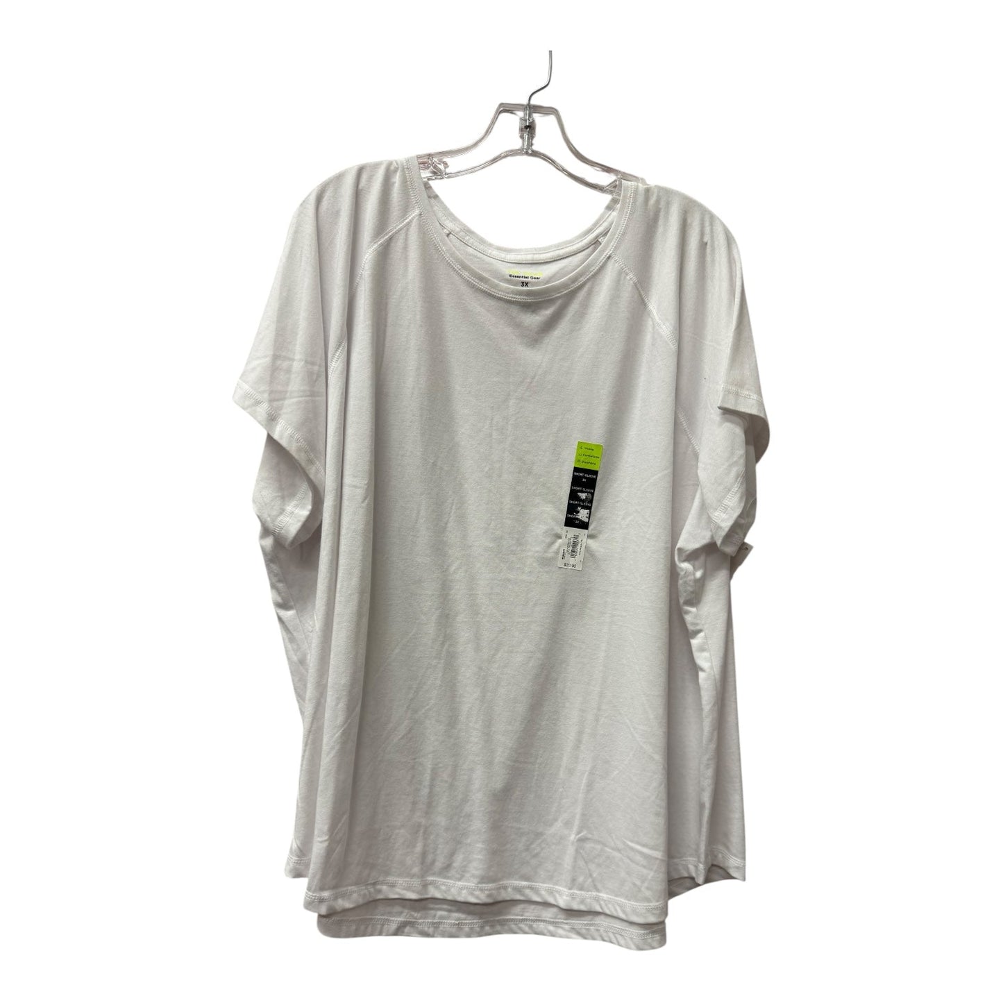 Athletic Top Ss By Tek Gear In White, Size:3X