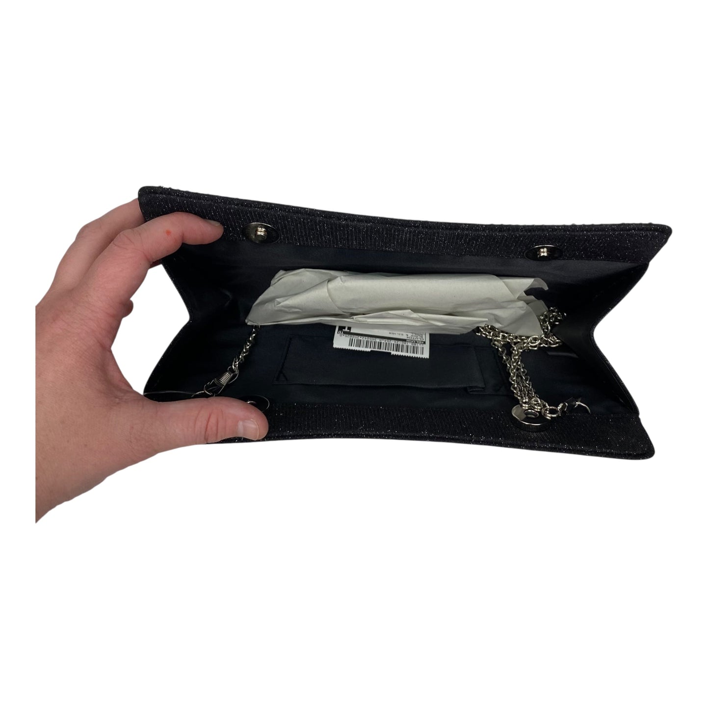 Clutch By Blush In Black & Silver, Size:Small