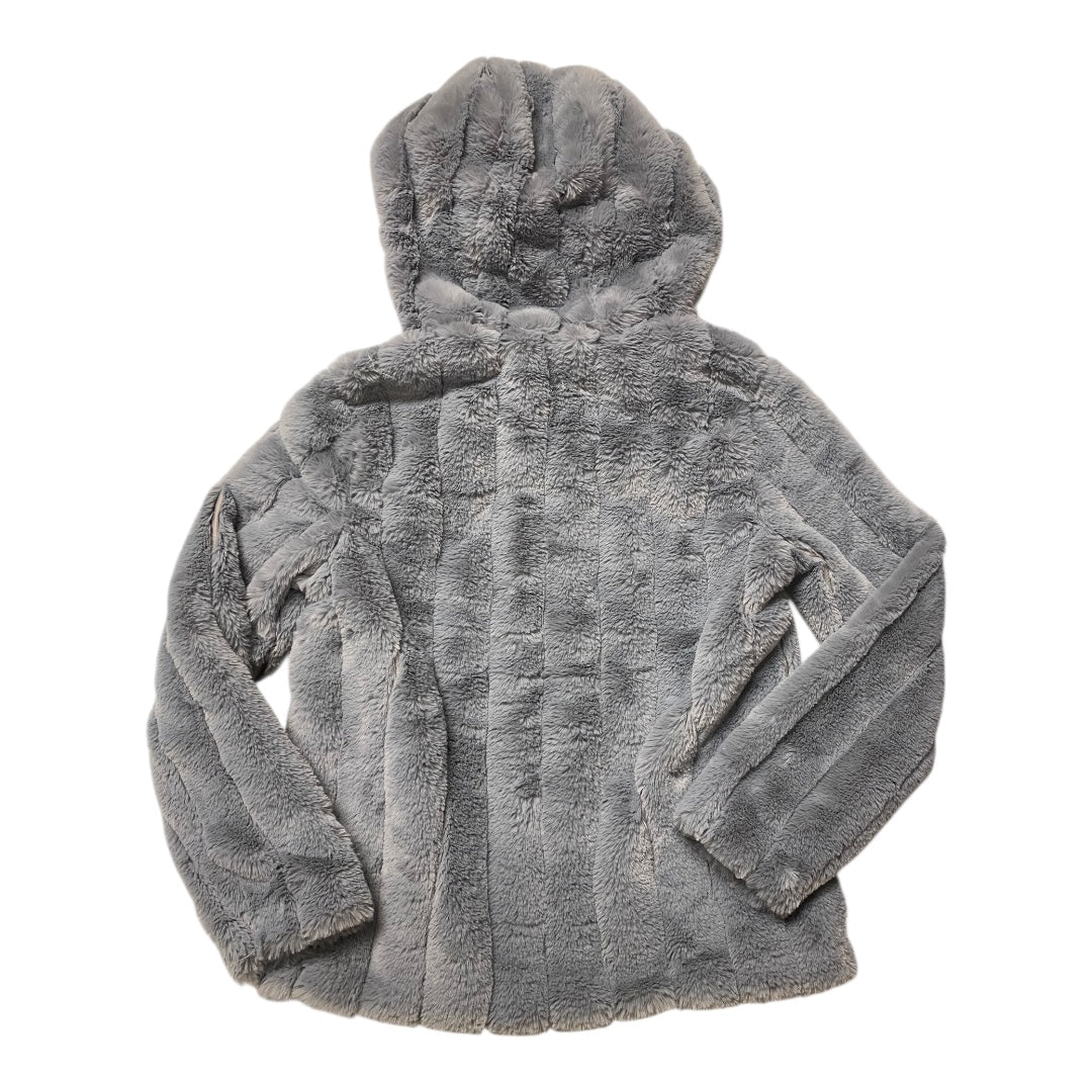 Coat Faux Fur & Sherpa By Simply Vera In Grey, Size:Xs