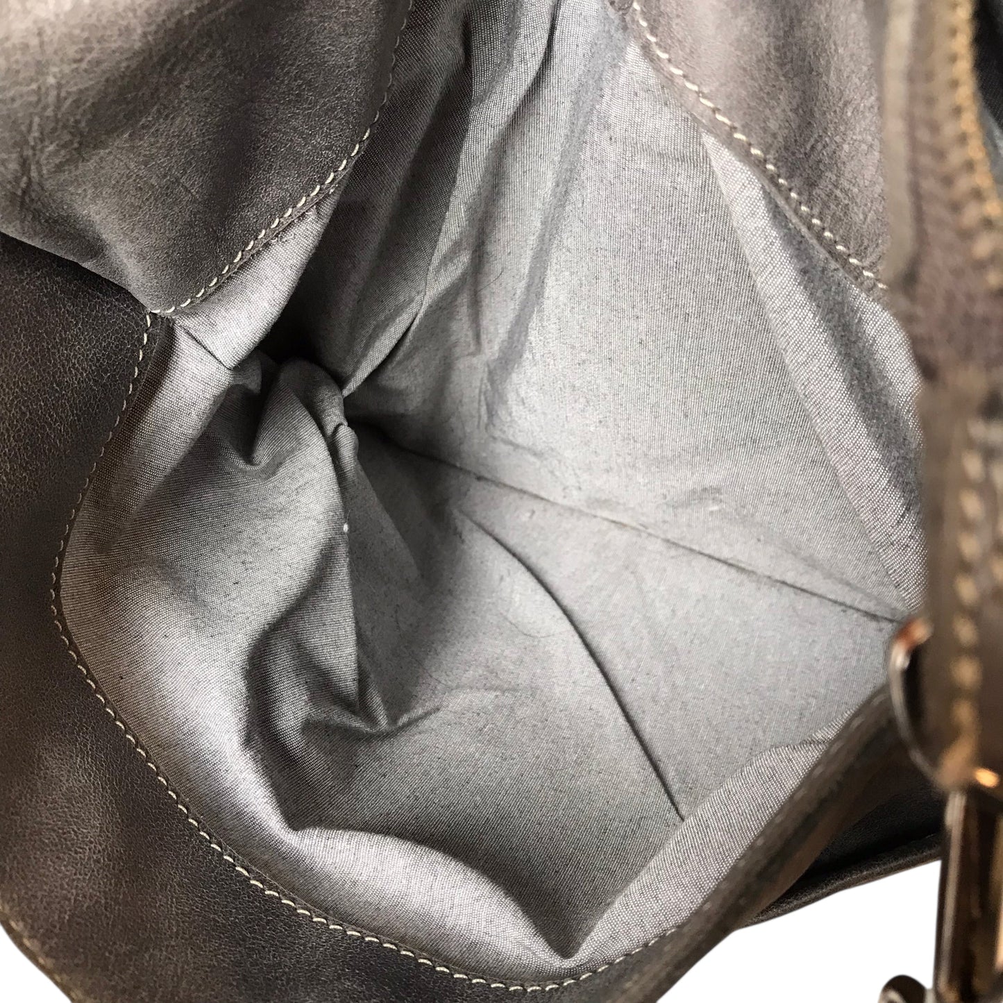 Crossbody Leather By Roots In Grey, Size:Large