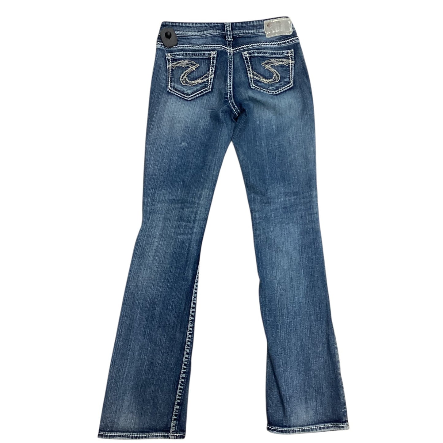 Jeans Boot Cut By Silver In Blue Denim, Size:4